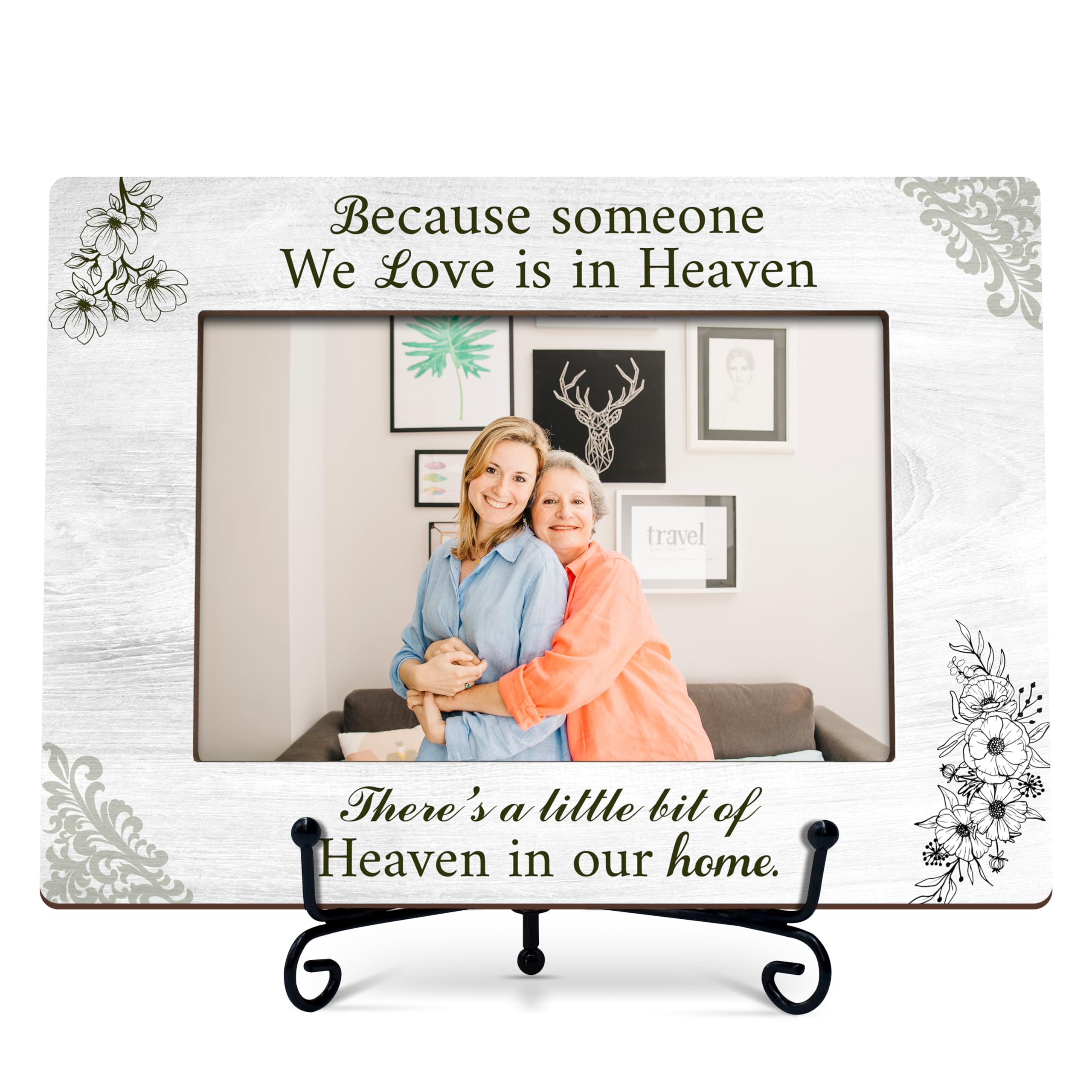Memorial Picture Frame, In Loving Memory Wood Photo Frame With Stand, Remembrance Sympathy Gifts For Loss Of Loved One, Funeral Bereavement Gifts,