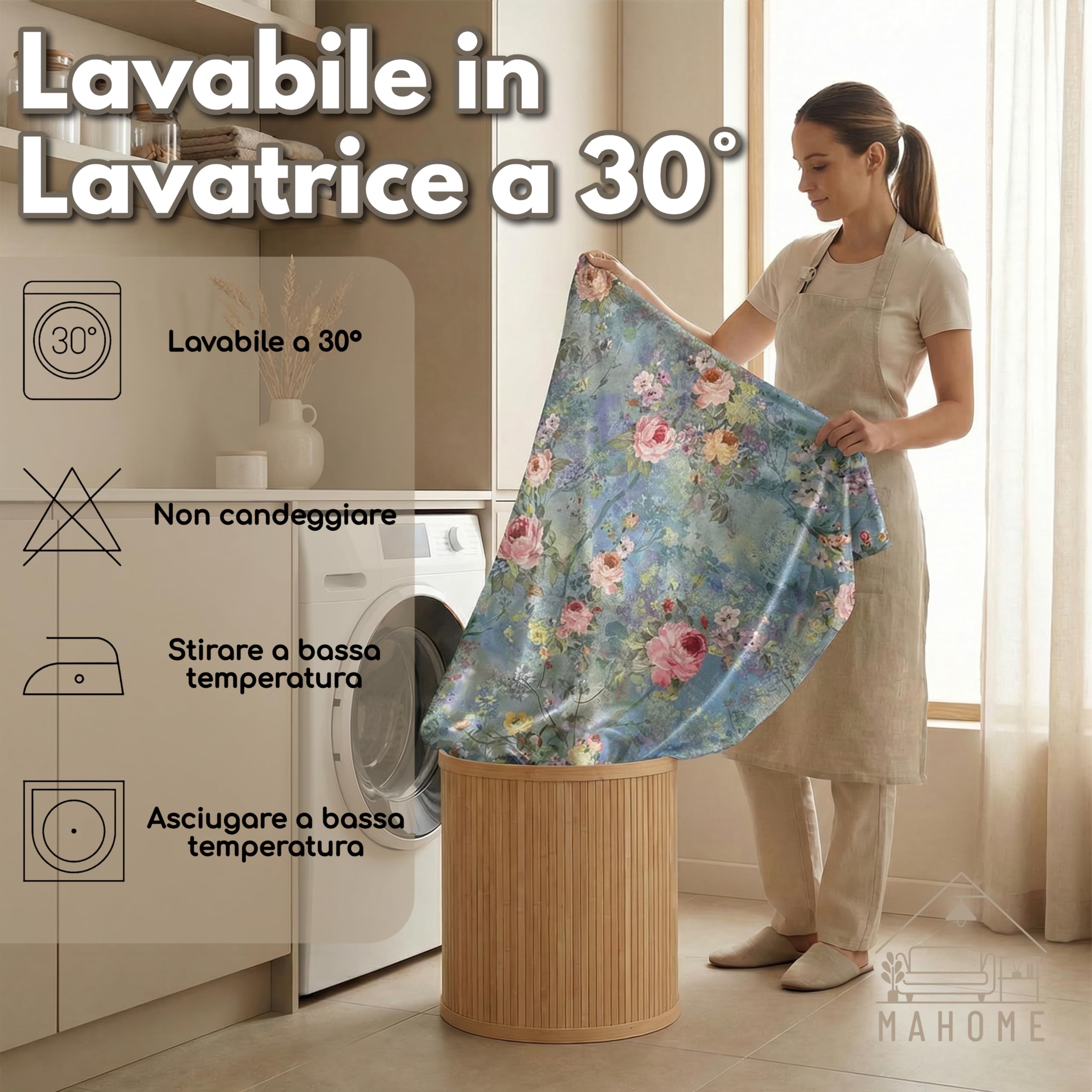 Mahome Set Lenzuola Matrimoniale Pregiato Raso di Cotone 100% 300 fili (TC) Artigianale di Lusso - Lenzuolo con Angoli 180x200x30 cm, Lenzuolo Sopra 250x290 cm, 2 Federe - Made in Italy – Elodie
