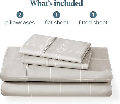 Miniatura 7 de Bare Home Juego de sábanas de microfibra ultrasuave de 1800 hilos, lujosas, doble cepillado, bolsillos profundos, ajuste fácil, juego de 4 piezas,
