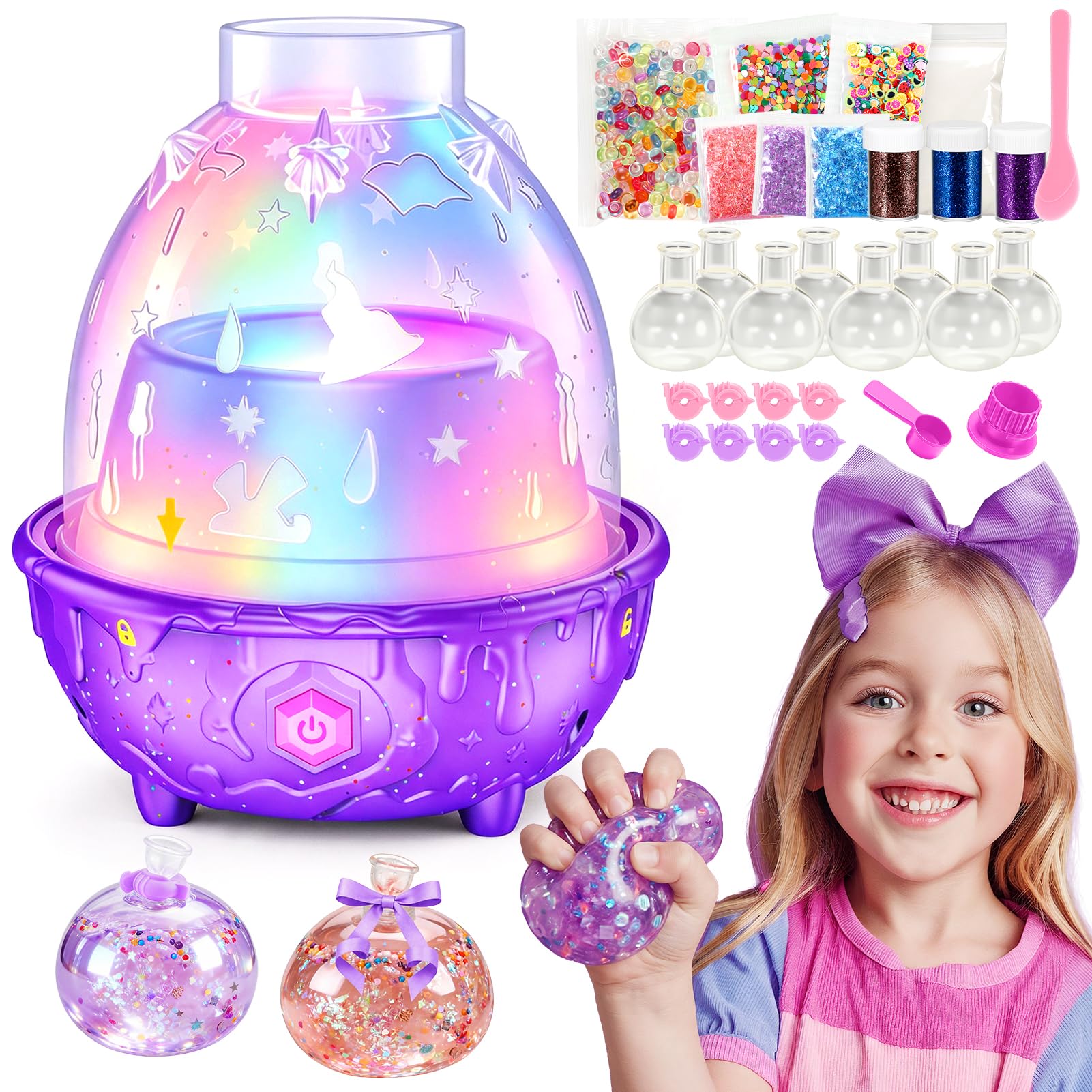 Kit de squishy para niños, Fábrica de squishies autoinflable, Incluye 8 pelotas y accesorios para hacer squishies antiestrés, Juguete sensorial creativo, Regalo para niños 6 7 8 años