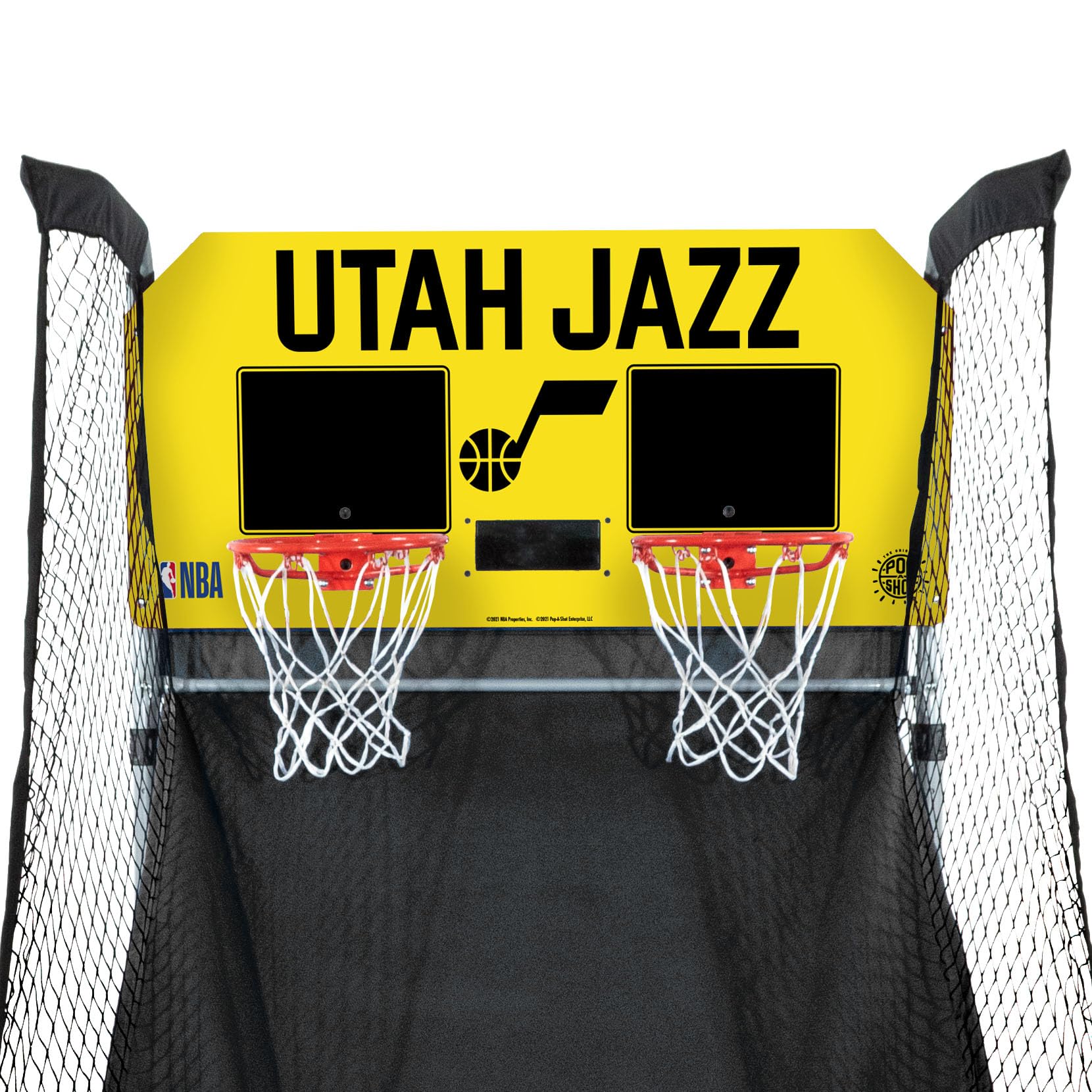 Pop-A-Shot - Home Dual Shot with Utah Jazz NBA Graphics l Sensor Scoring l 16 Game Modes l 7 Balls l Foldable Storage l for All NBA Fans