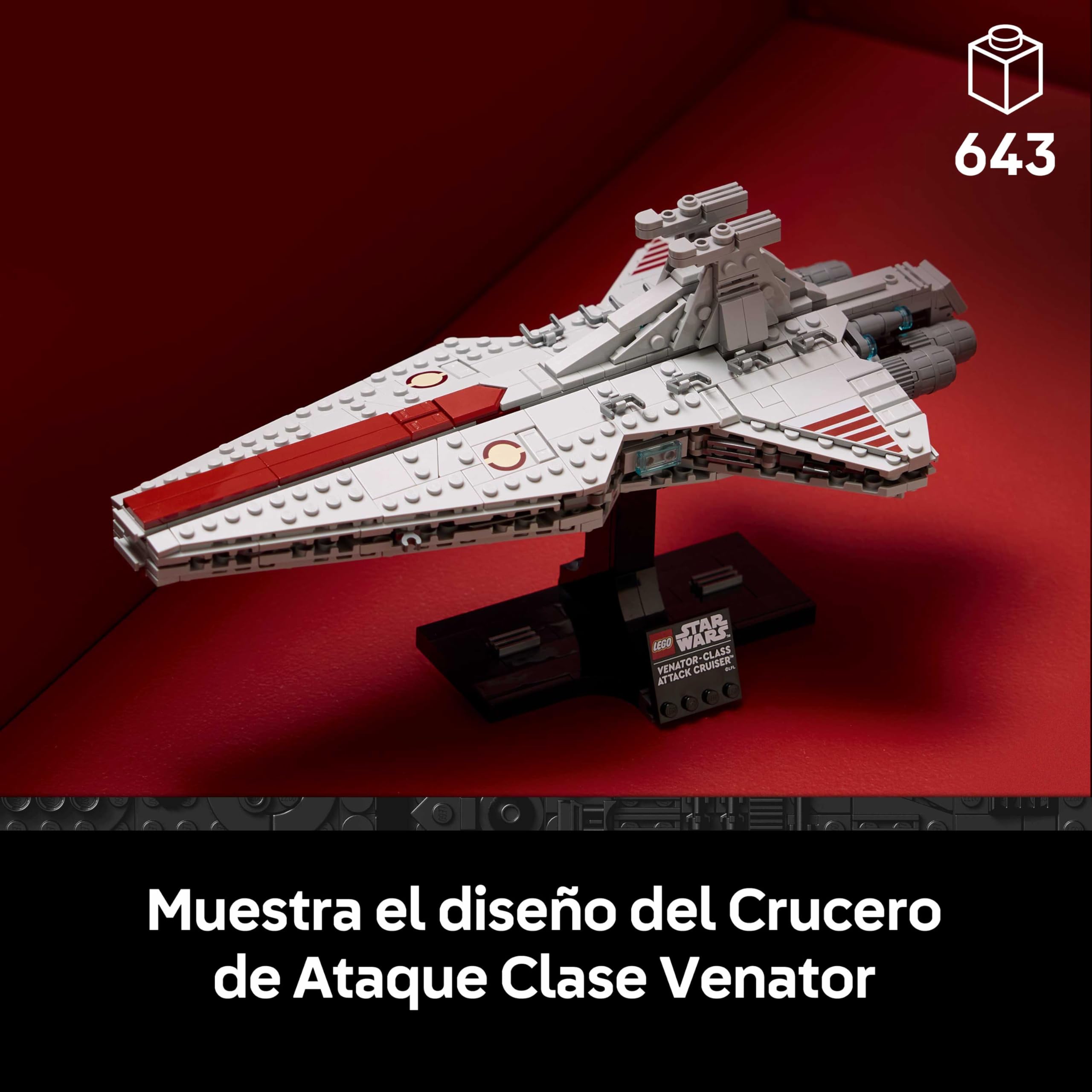 LEGO Star Wars 75441 Crucero de Ataque Clase Venator - Maqueta para Construir para Adultos de Nave de la República - Decoración para el Salón - Regalo de Colección para Fans de La Venganza de los Sith