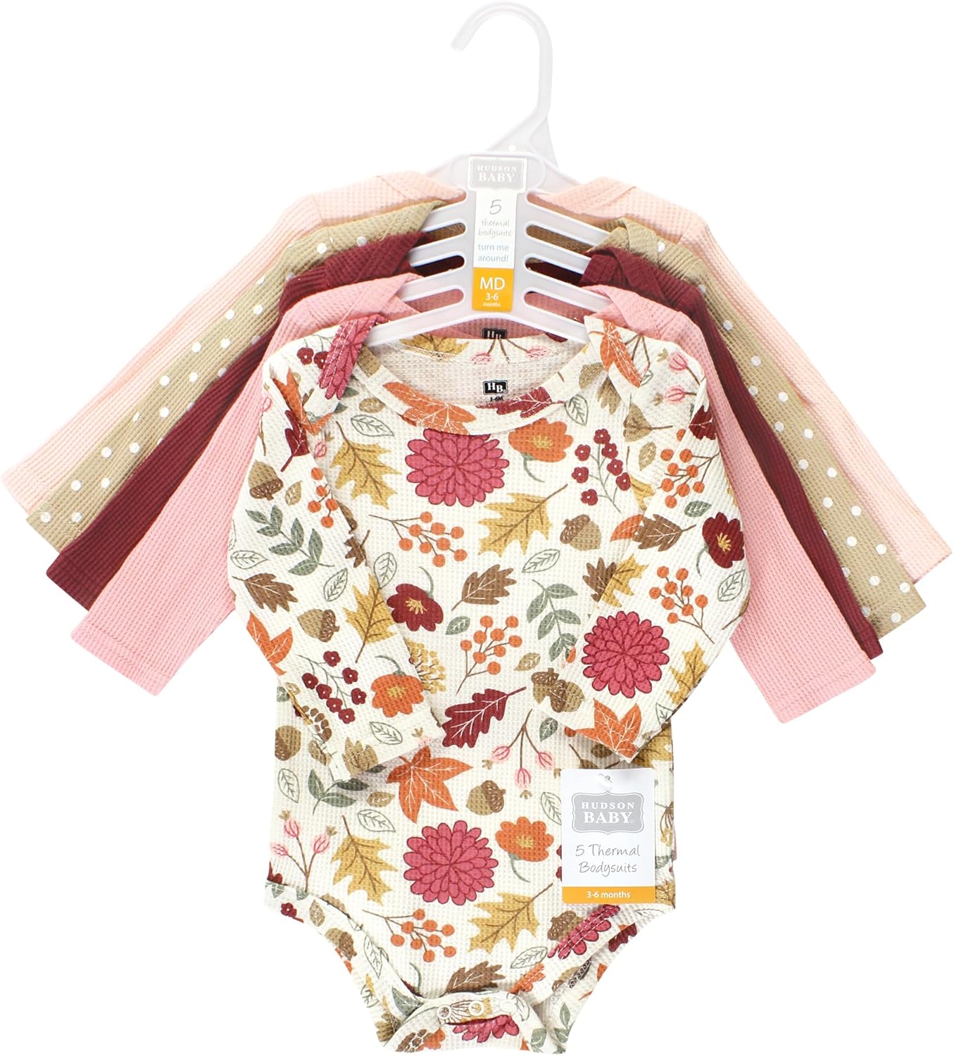 Hudson Baby Unisex Baby Thermal Long Sleeve Bodysuits, Snowflake - Image 2