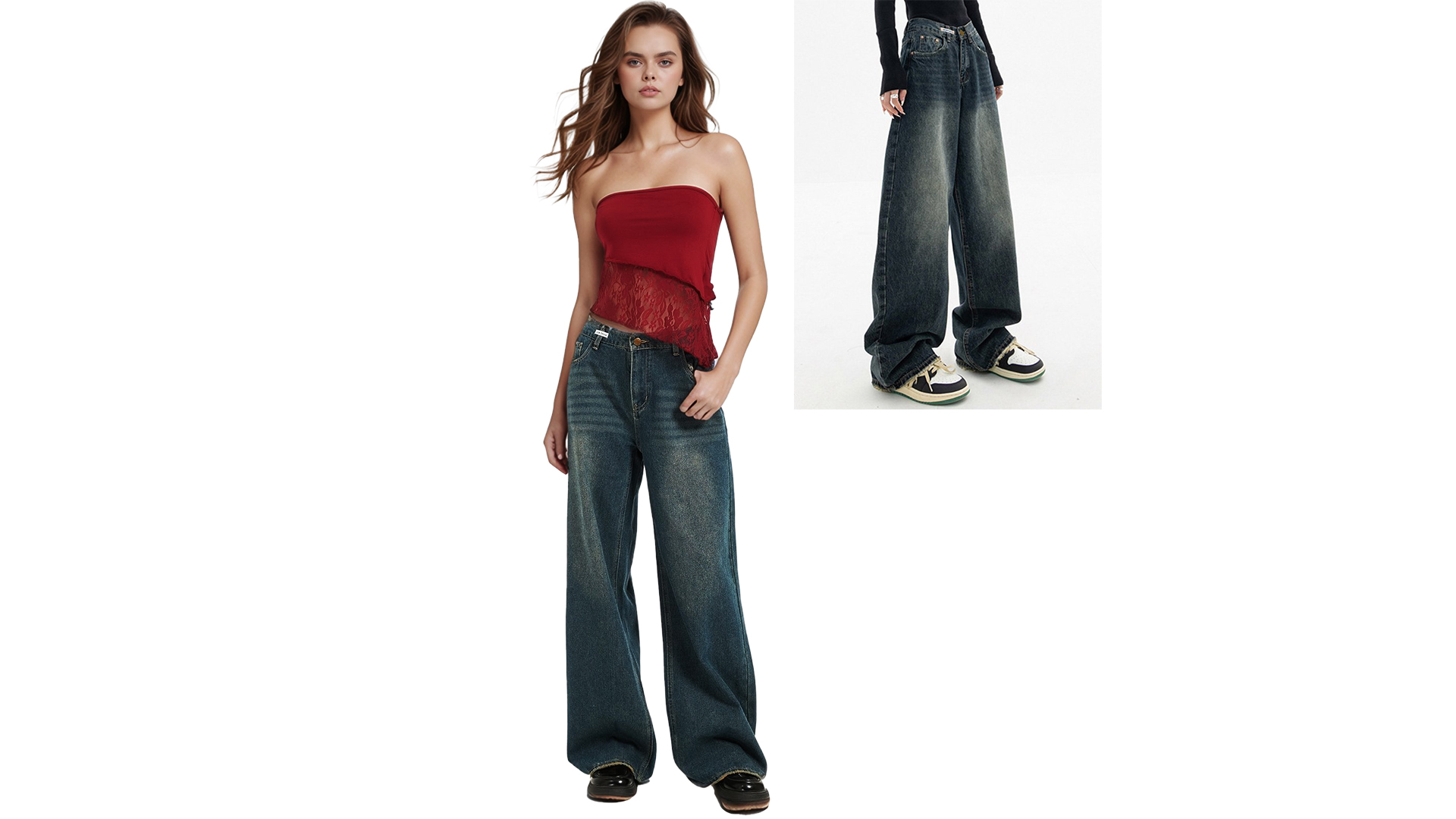 DUKBUBI High Waist Baggy Jeans for Women Y2K Wide Leg Jeans Loose