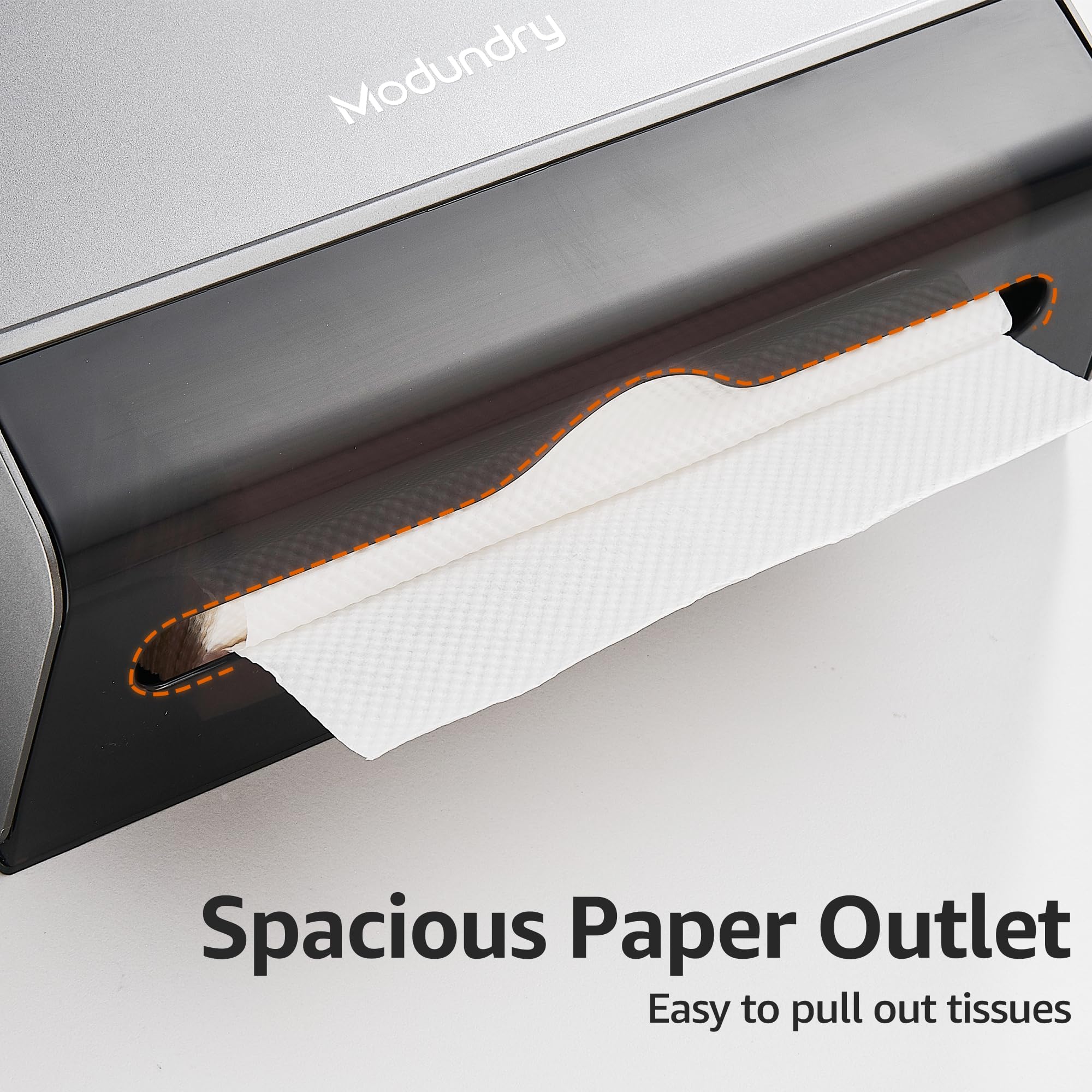 Papierhandtuchspender Handtuchspender zur Wandmontage ohne Bohren, Kommerziell Papiertuchspender für Küche Badezimmer Büro, hält 200 Blatt (Silber)