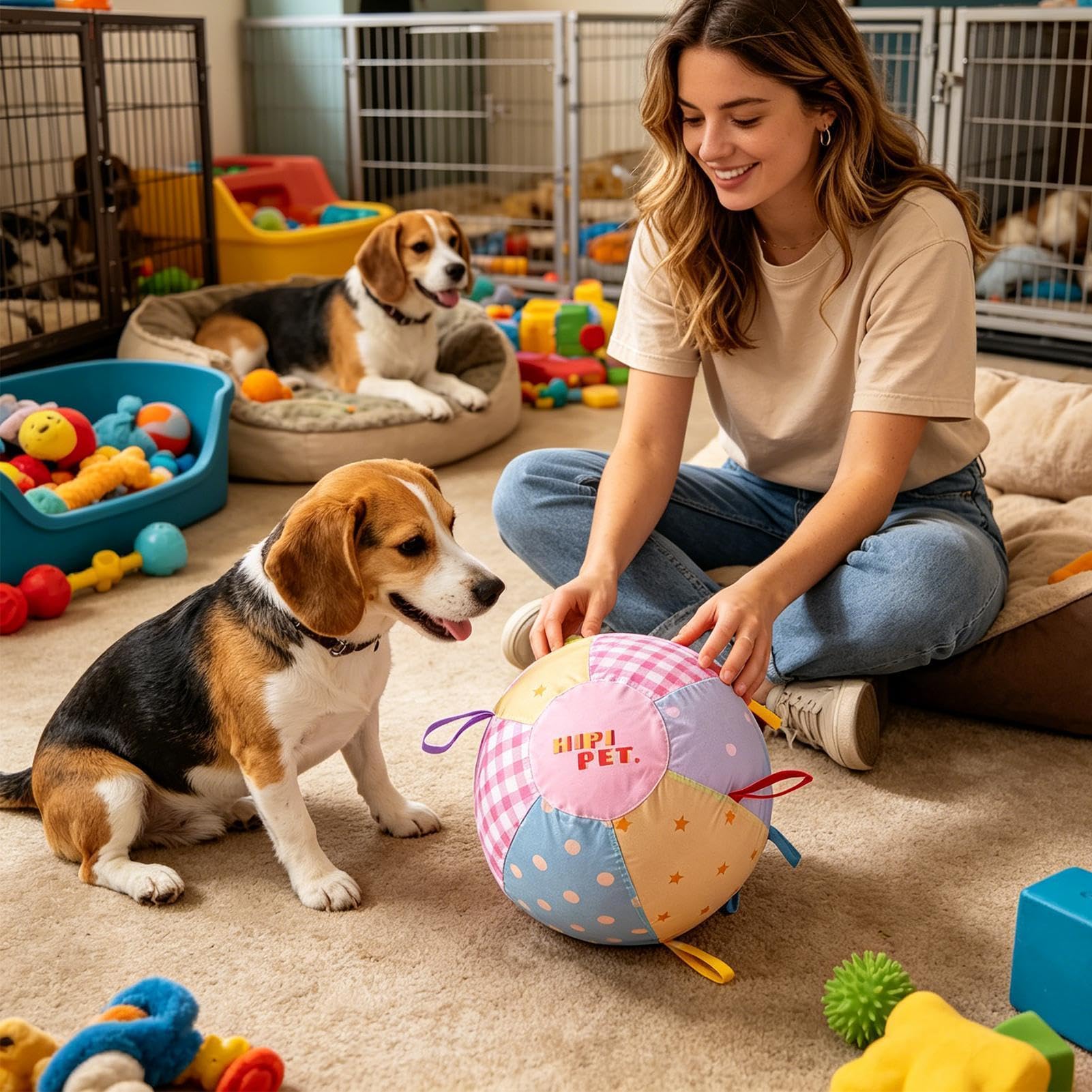Großer Hundeball Mit Griff, Großes – Hundespielzeug Reißfester Für gegen | Reißfester Apportierball Für Training, Beschäftigung gegen | Langeweile, Welpen und kleine bis große Hunde, Outdoor und Mit