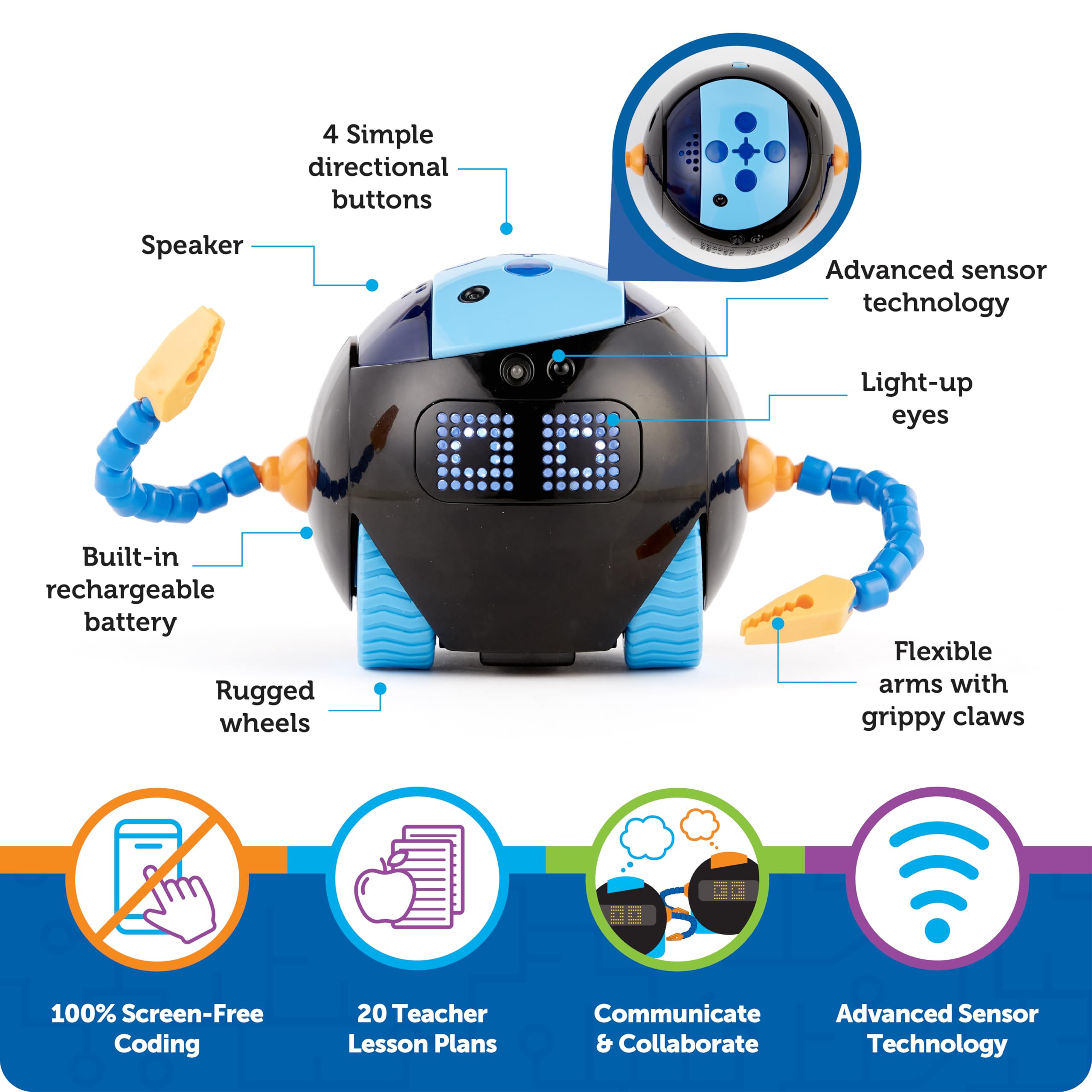 Learning Resources Robot Cooper STEMBot – Zestaw Klasowy, Programowanie i Kodowanie, Dzieci 5-10 Lat