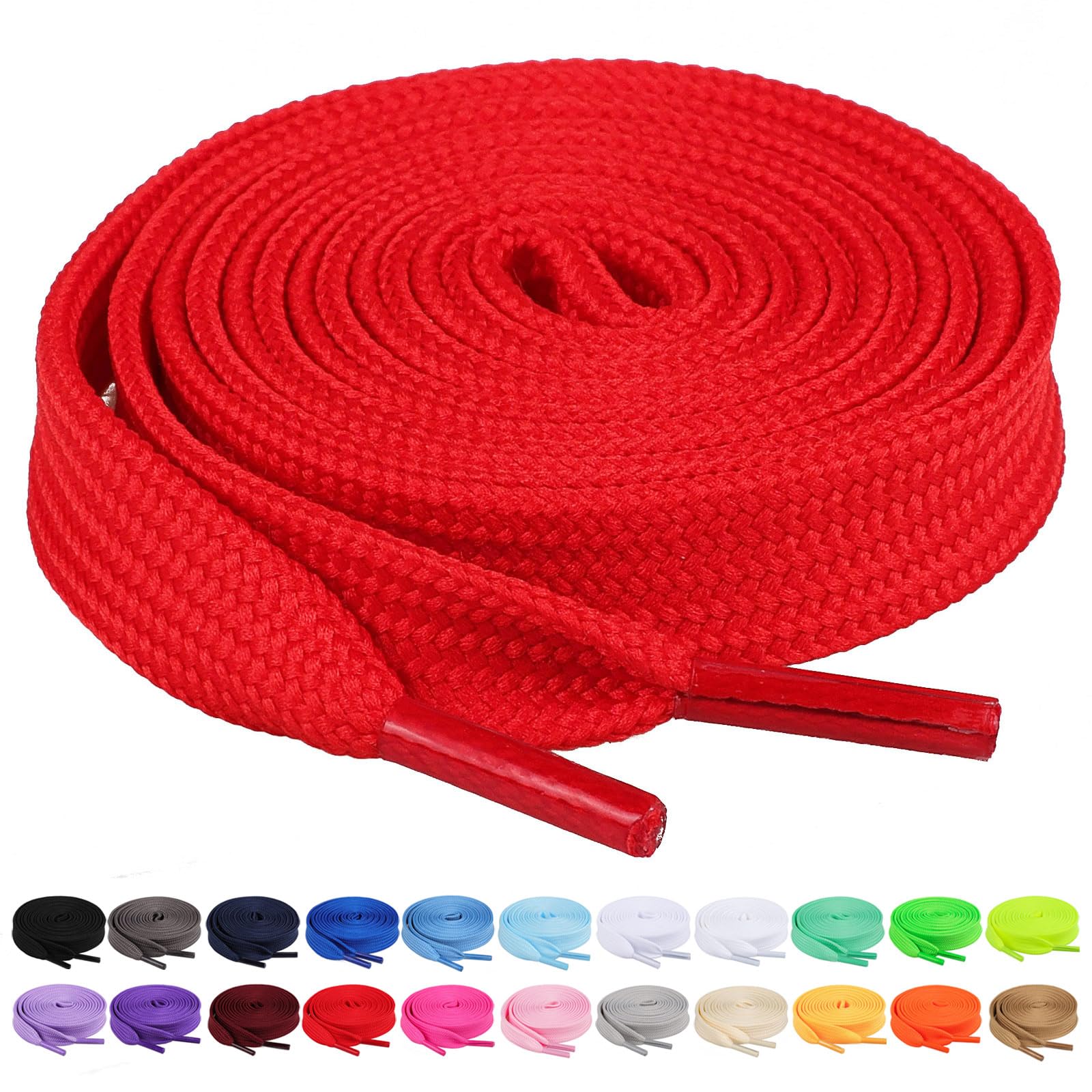 booyckiy 2 pairs 2534 flat shoe laces for sneakers 26 colors shoelaces in 2734-7234