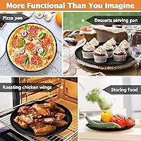 Vista 7 de TeamFar Bandeja para pizza de 12 pulgadas, bandeja redonda para hornear con núcleo de acero inoxidable y revestimiento antiadherente, para cocinar