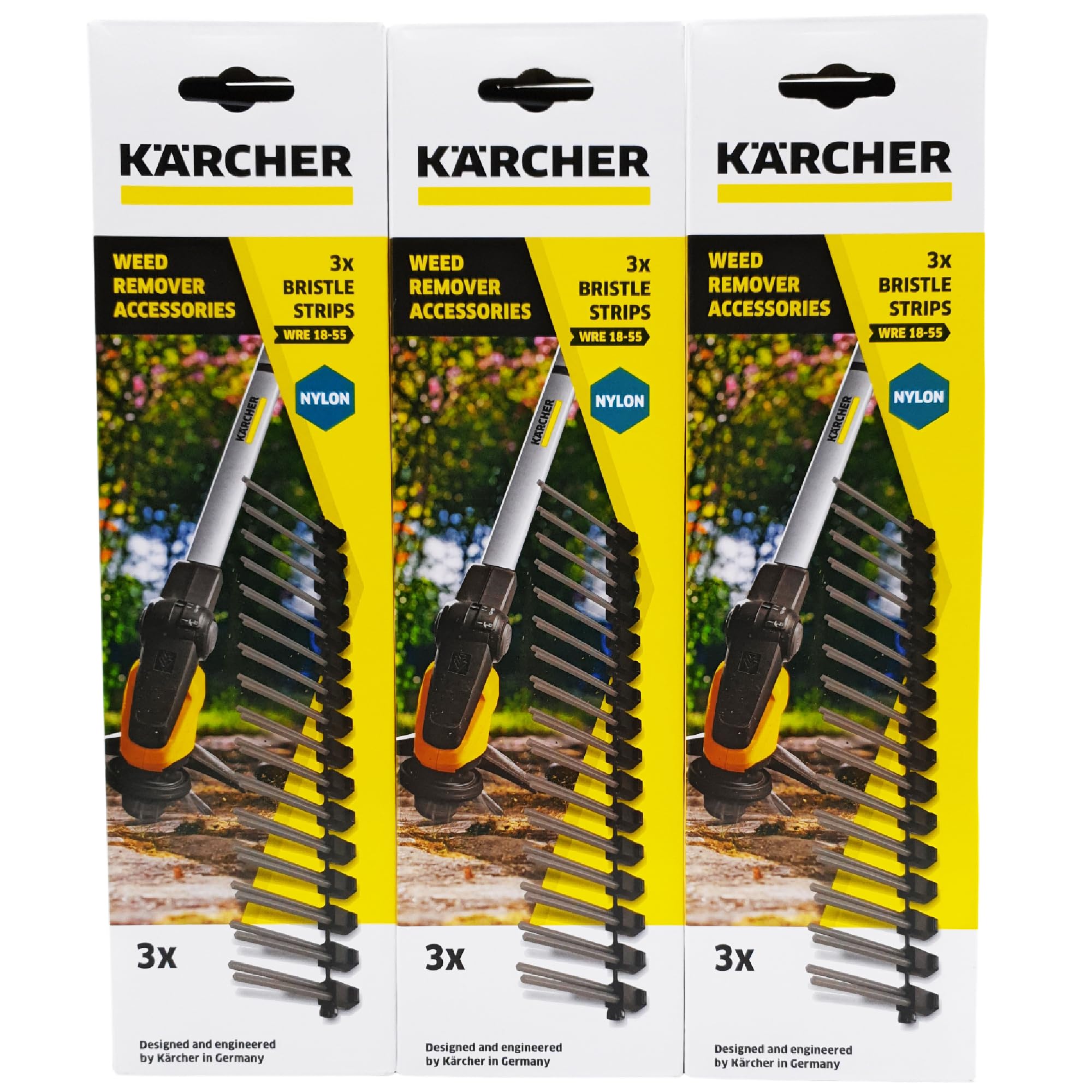 Borstenband 9 Stück kompatibel für Kärcher WRE 18-55 Unkrautentferner (Originalzubehörteil) Akku Wildkrautbürste Ersatzring für Terrassenreiniger Fugenreiniger Rasentrimmer Pflasterfugen