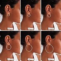Vista 5 de Gacimy Aretes de aro de oro para mujer chapados en oro real de 14 quilates con poste de plata de ley 925