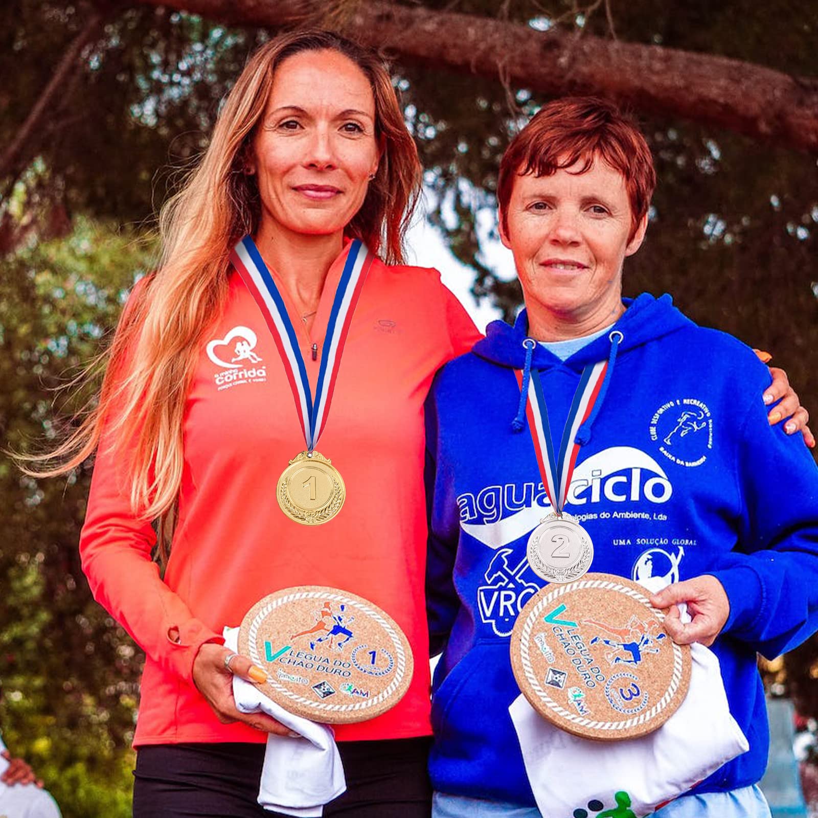 VEGCOO 6 Pezzi Medaglie Premiazioni Metallo, Medaglie per Bambini Medaglie Dorate Argento Bronzo, Winner Medaglie Bambini con Nastri al Collo per Feste di Giorno di Sport Scolastico Concorsi