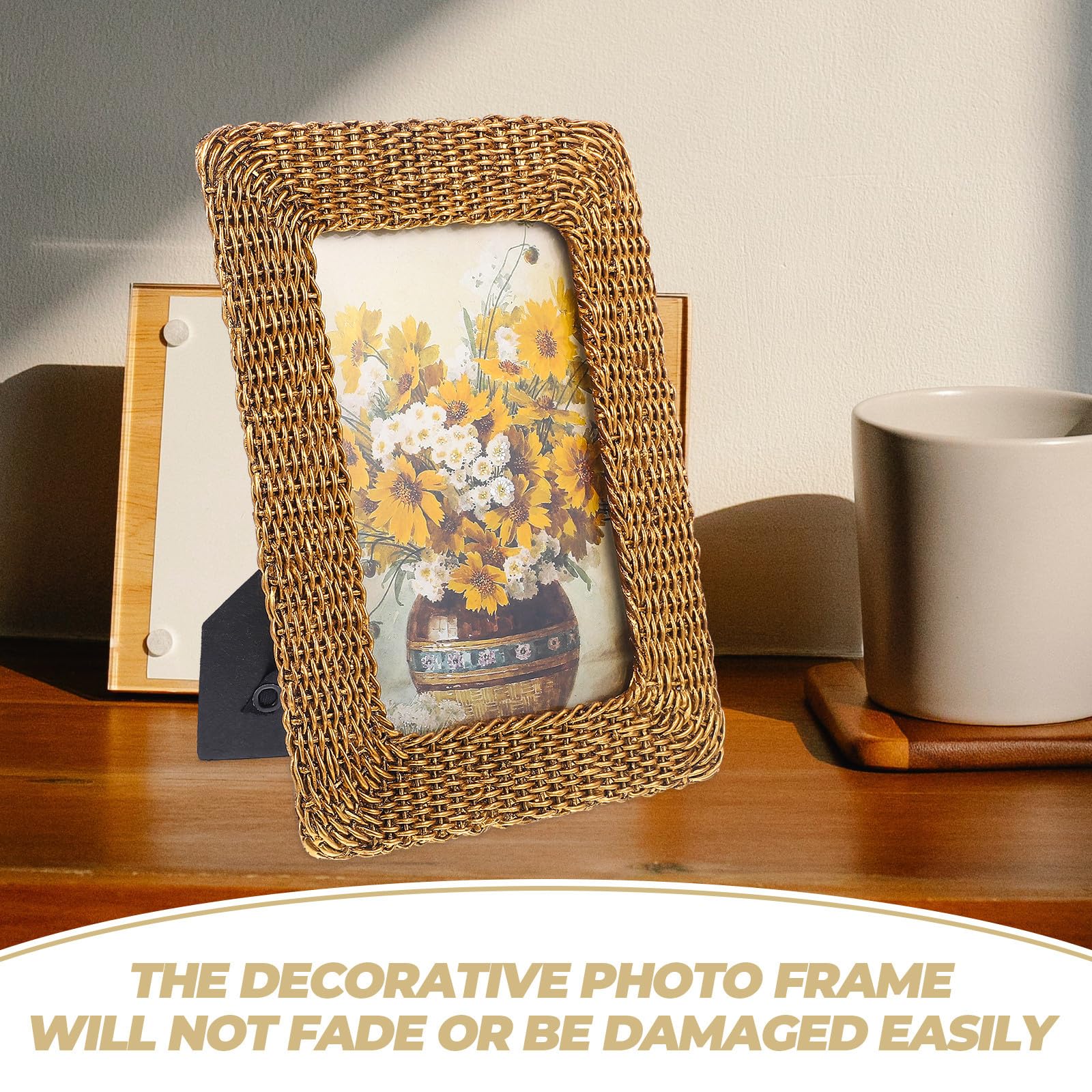 Marco de Diseño Chic y Elegante Vintage de Resina para Escritorio, Portafotos Práctico y Multiusos para del Hogar