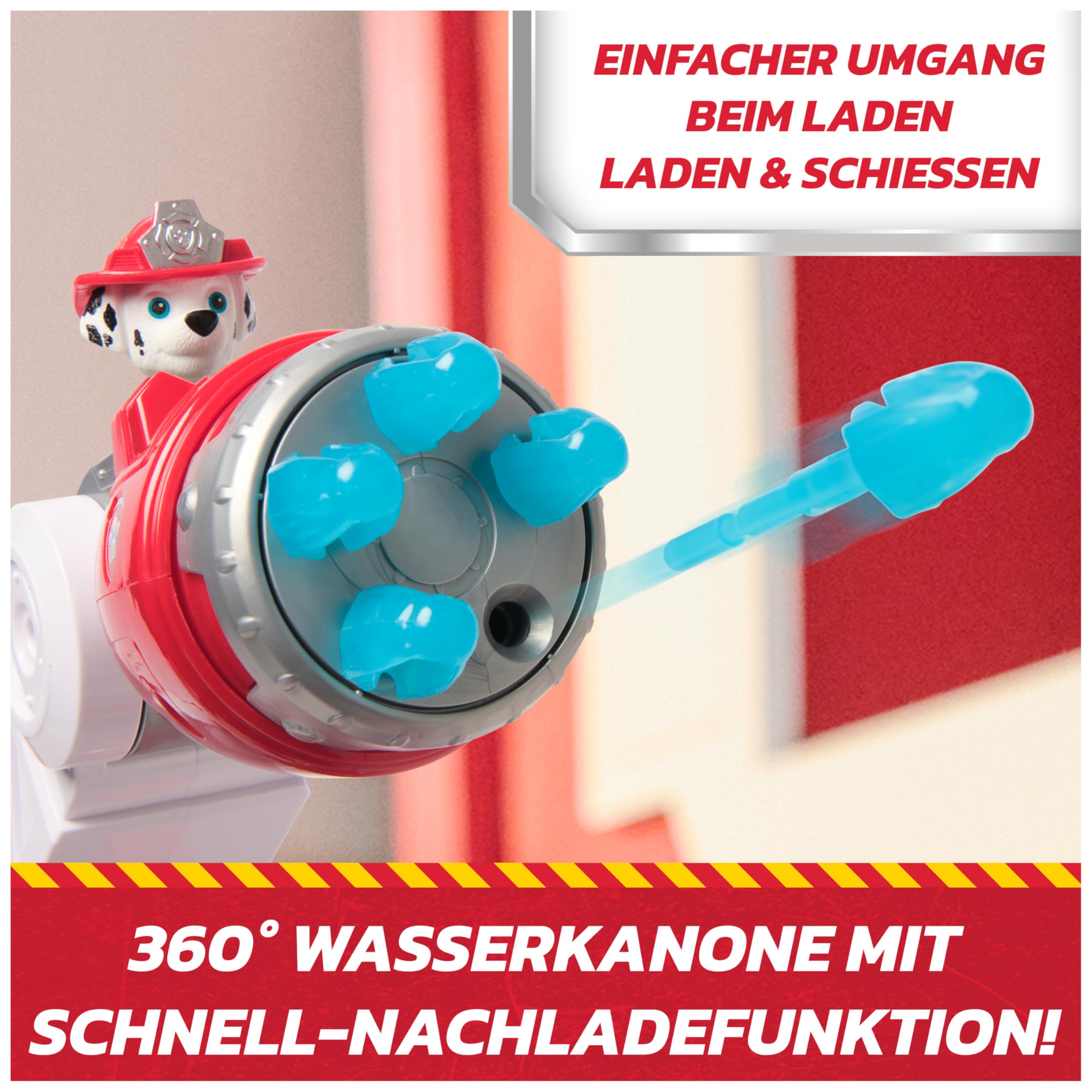 PAW PATROL – Fire Rescue Marshalls Deluxe Feuerwehr-Truck mit actiongeladener Löschfunktion, 50 cm lang, mit Marshall-Figur, kleinem Feuerwehrauto, Licht- und Soundeffekten, für Kinder ab 3 Jahren