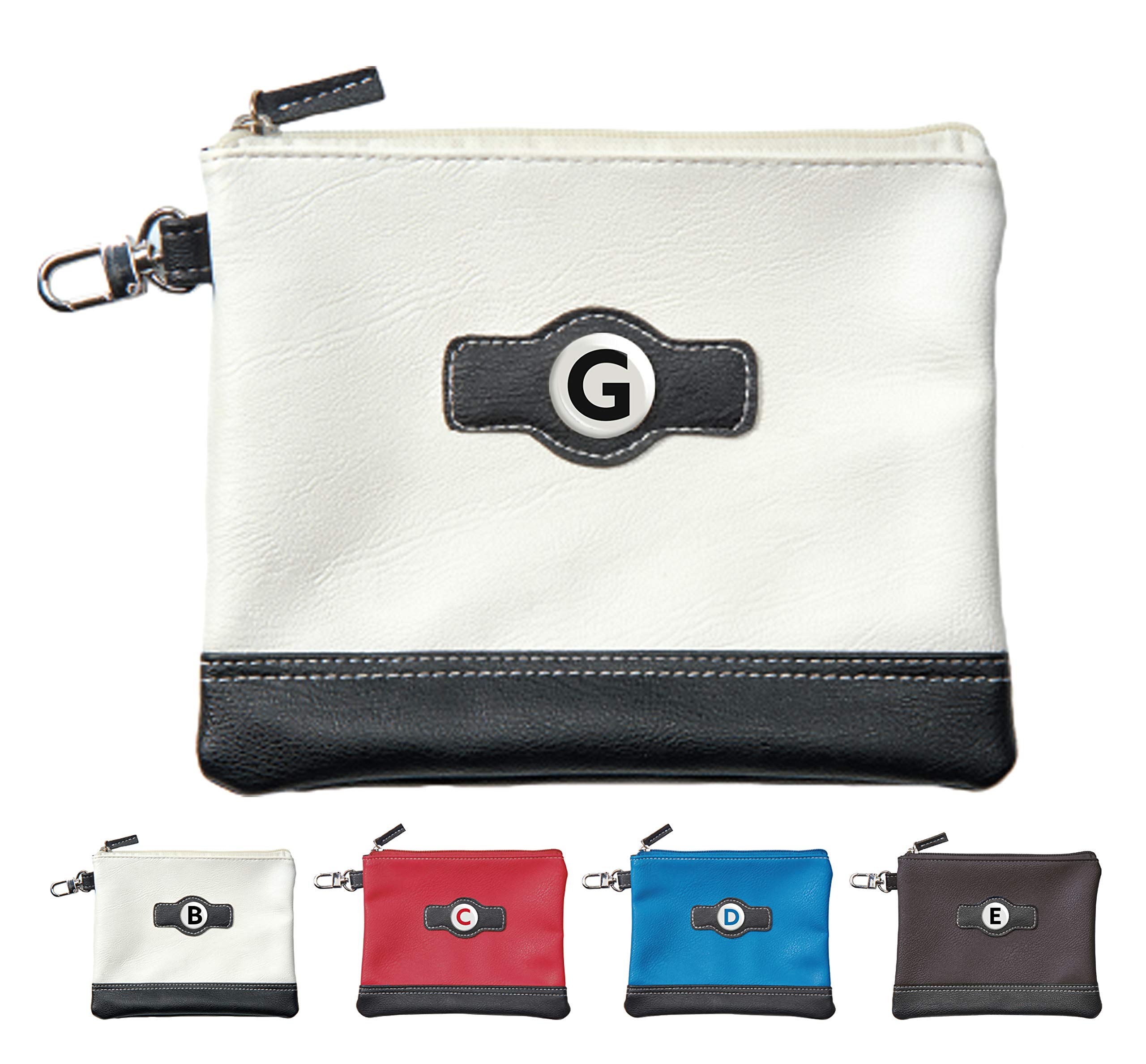 Golf Pouch | Personalized Initial Monogram Letters (A-Z) Zipper Valuables Pouch