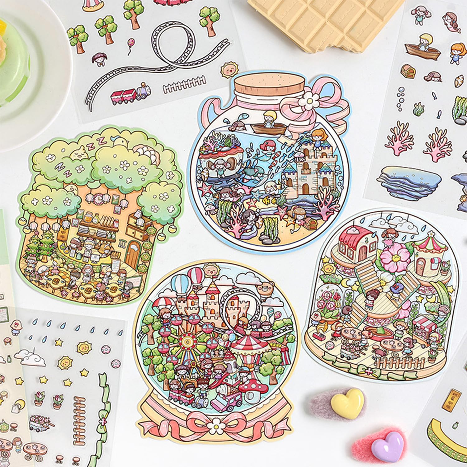 Stackable Stickers 3D House Stickers 4 Sets, 3D Stickers Scene Fun DIY Stickers | Fun DIY ...