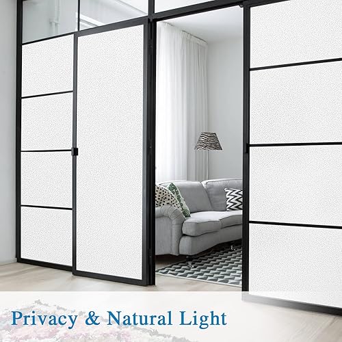 Miniatura 2 de Coavas Película de privacidad para ventana, vidrio esmerilado, película de teñido de ventana con bloqueo de calor, para el hogar, no adhesiva,