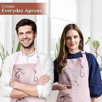 Vista 270 de Maison d' Hermine Delantal 100% de algodón para mujeres con bolsillo de cocina delantal de chef para hombres, decoración de Pascua