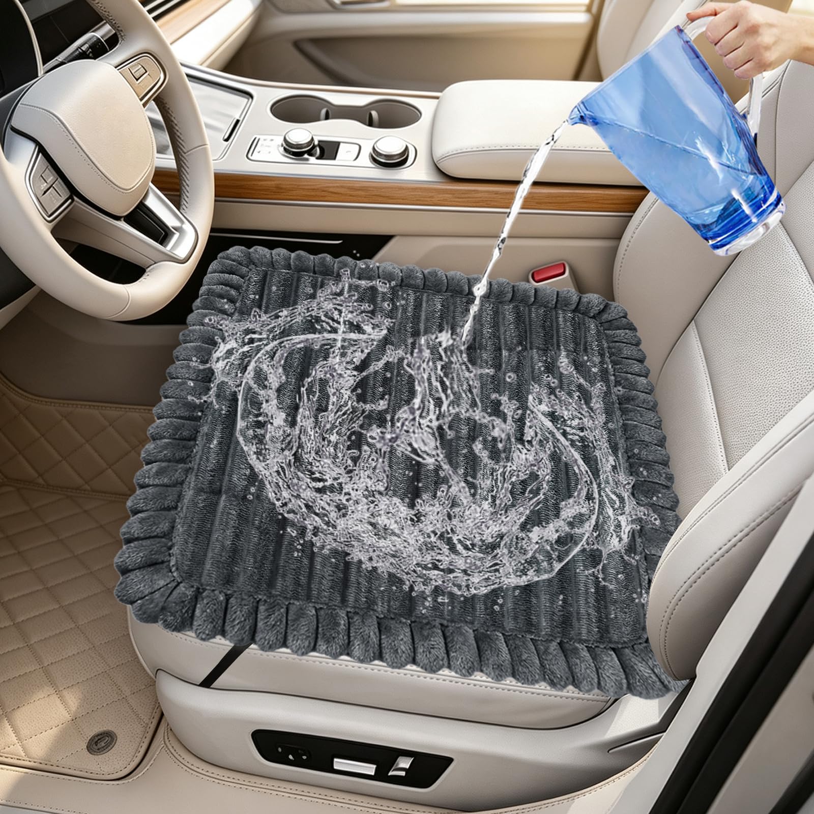 SYLC Dog Bed for Car Back Seat, Non-Slip Car Seat Cushion Cover Waterproof