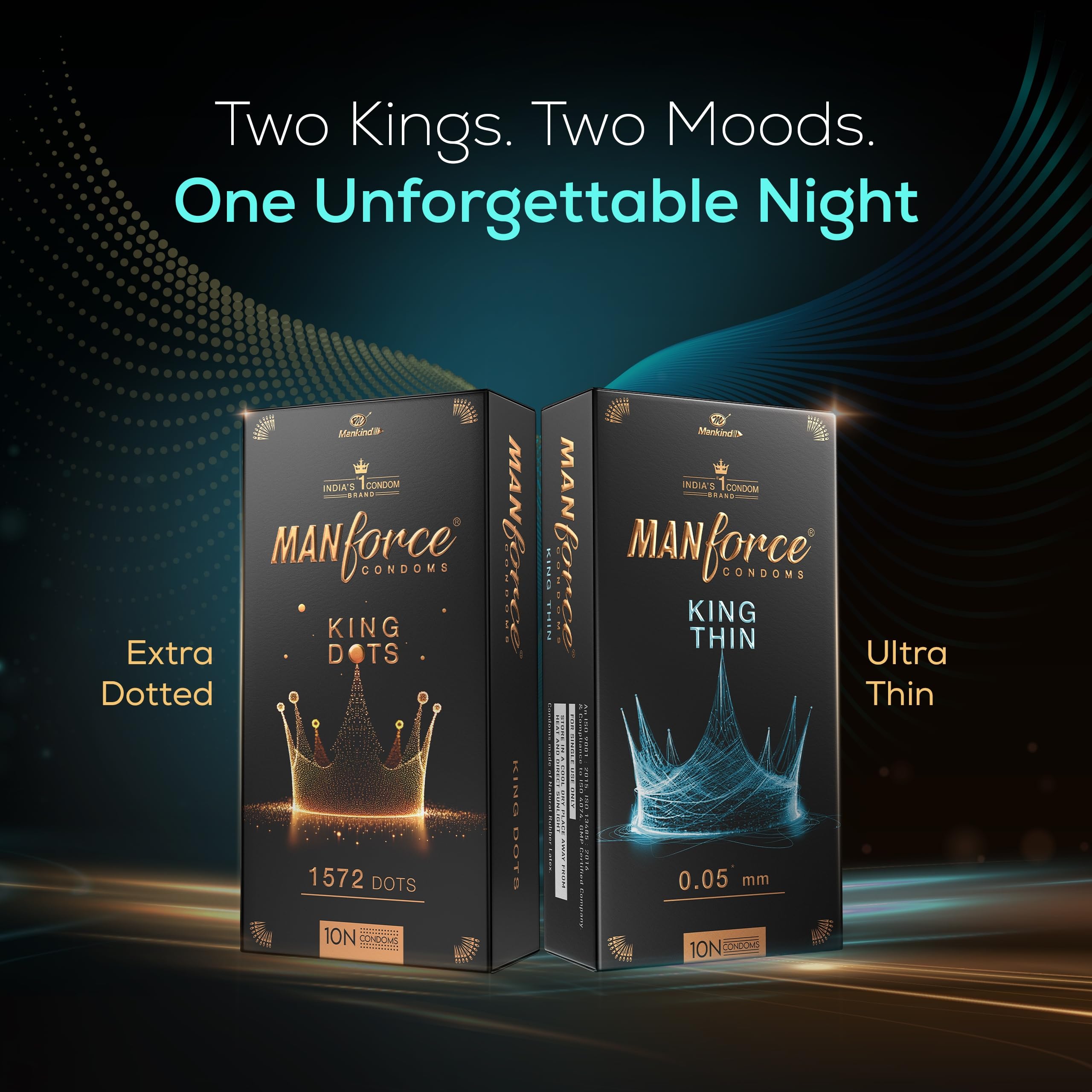 Manforce King Thin Ultra-Thin Unflavoured Condoms 10 Pieces & Manforce Staylong Gel 8gm 4