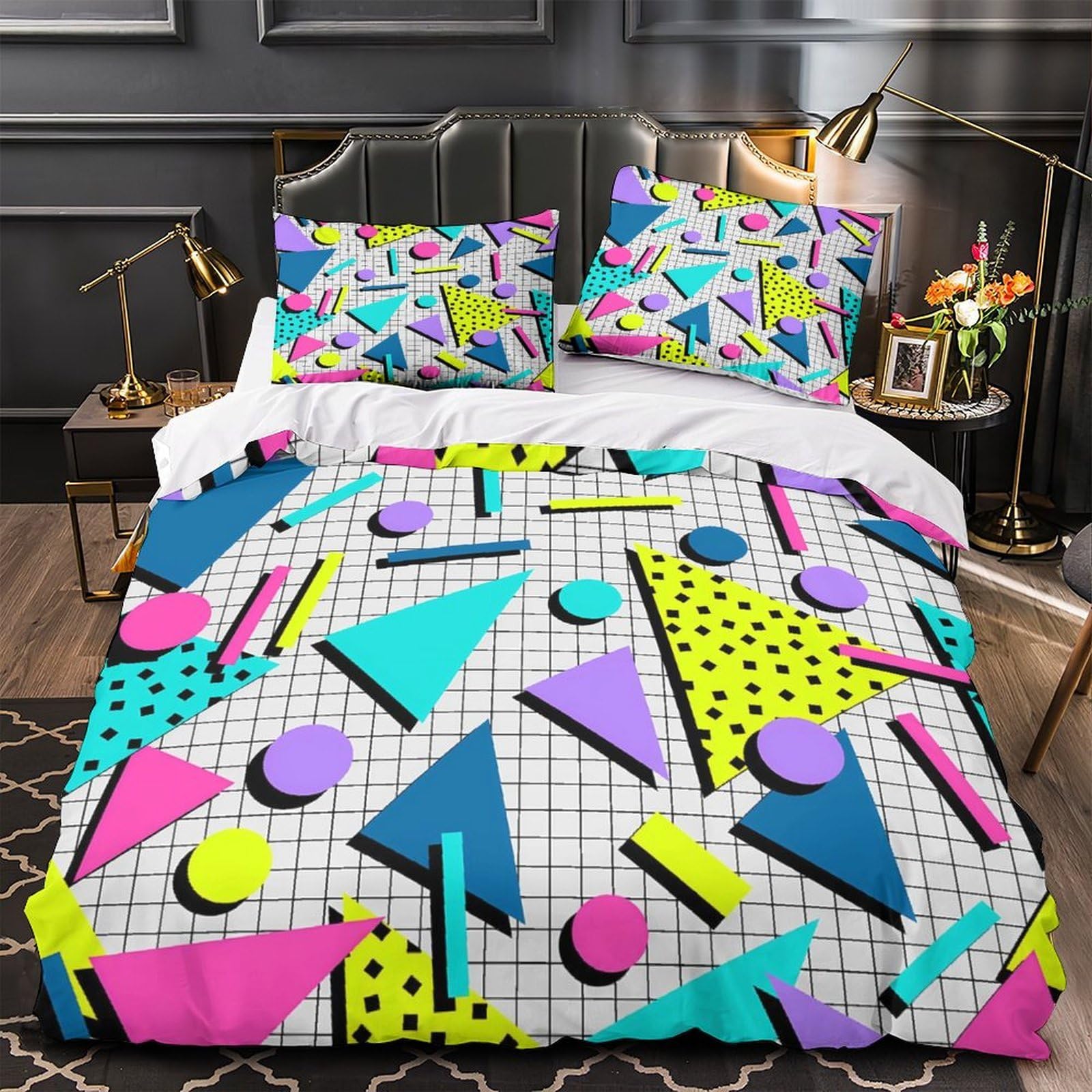 Housse de couette 3D hypoallergénique pour lit double fini les allergies et draps rêches