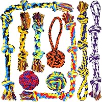 SHARLOVY Indestructible Rope Chew Toys for Aggressive Chewers - 9 Pack Heavy Duty Dental Tug Toys for Large Medium Dogs