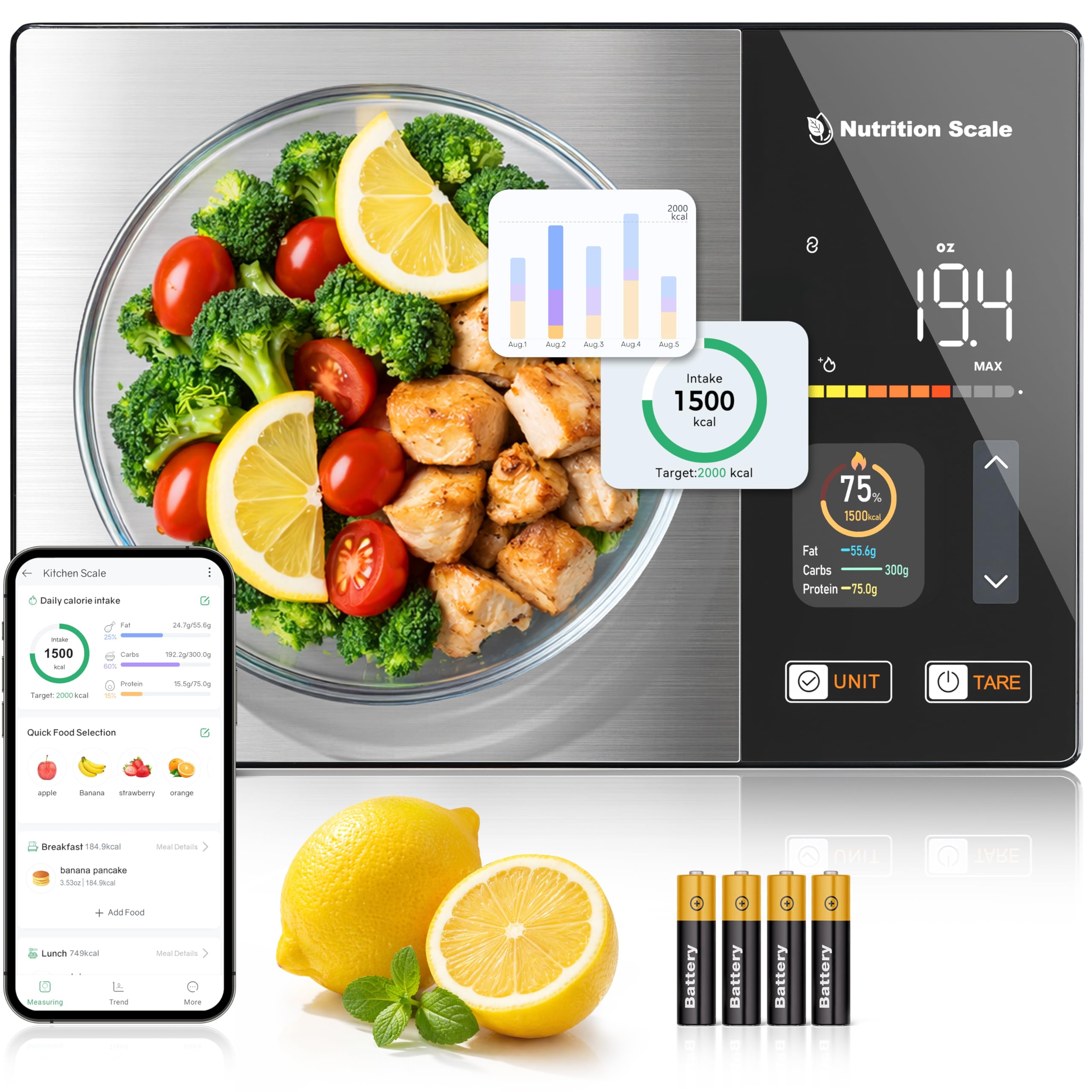 Food Scale with Nutritional Calculator, ns41, Black-image-31