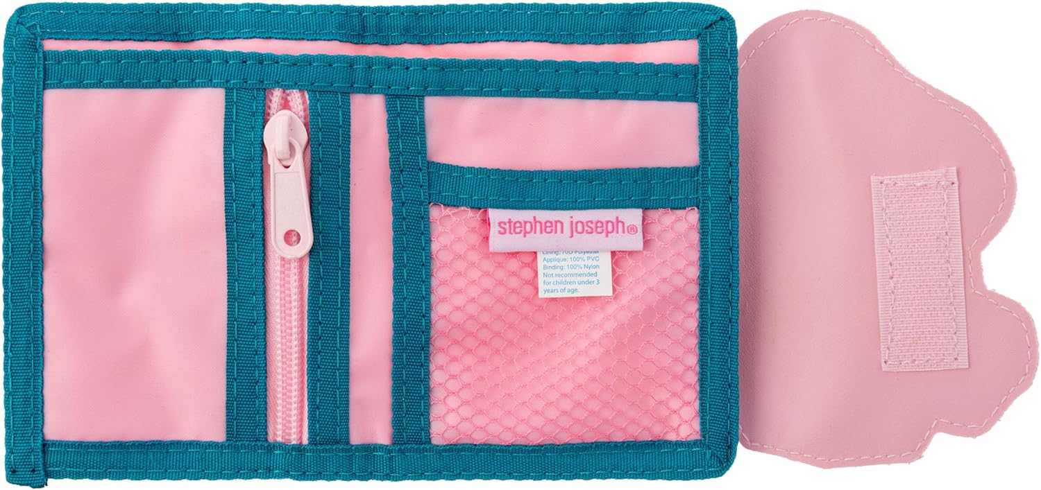 Stephen Joseph, Kids Unisex Wallet, Toddler Wallet for Boys and Girls with Applique Designs, Screen Printed Wallet with Zippered Coin Pocket, Mushroom - Image 3