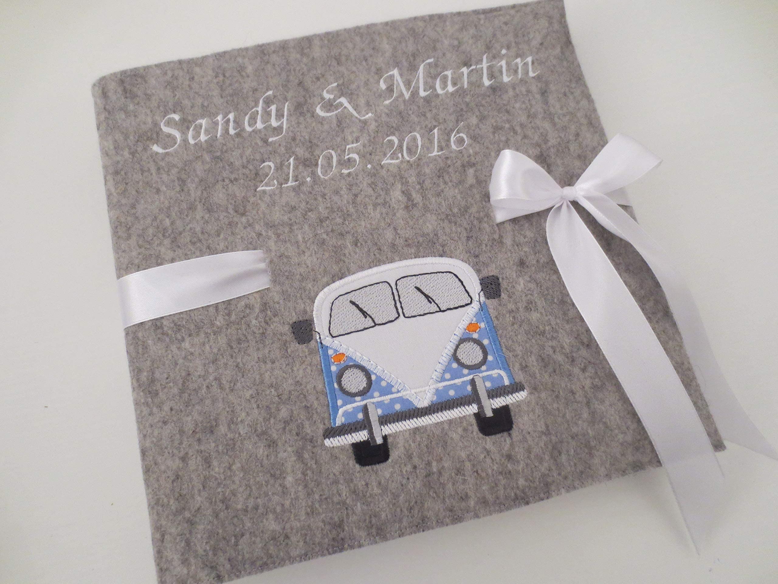 Fotoalbum Album Hochzeitsalbum Hochzeit Gästebuch Hochzeitsreise Geschenk Wollfilz Filz 26 cm x 25 cm