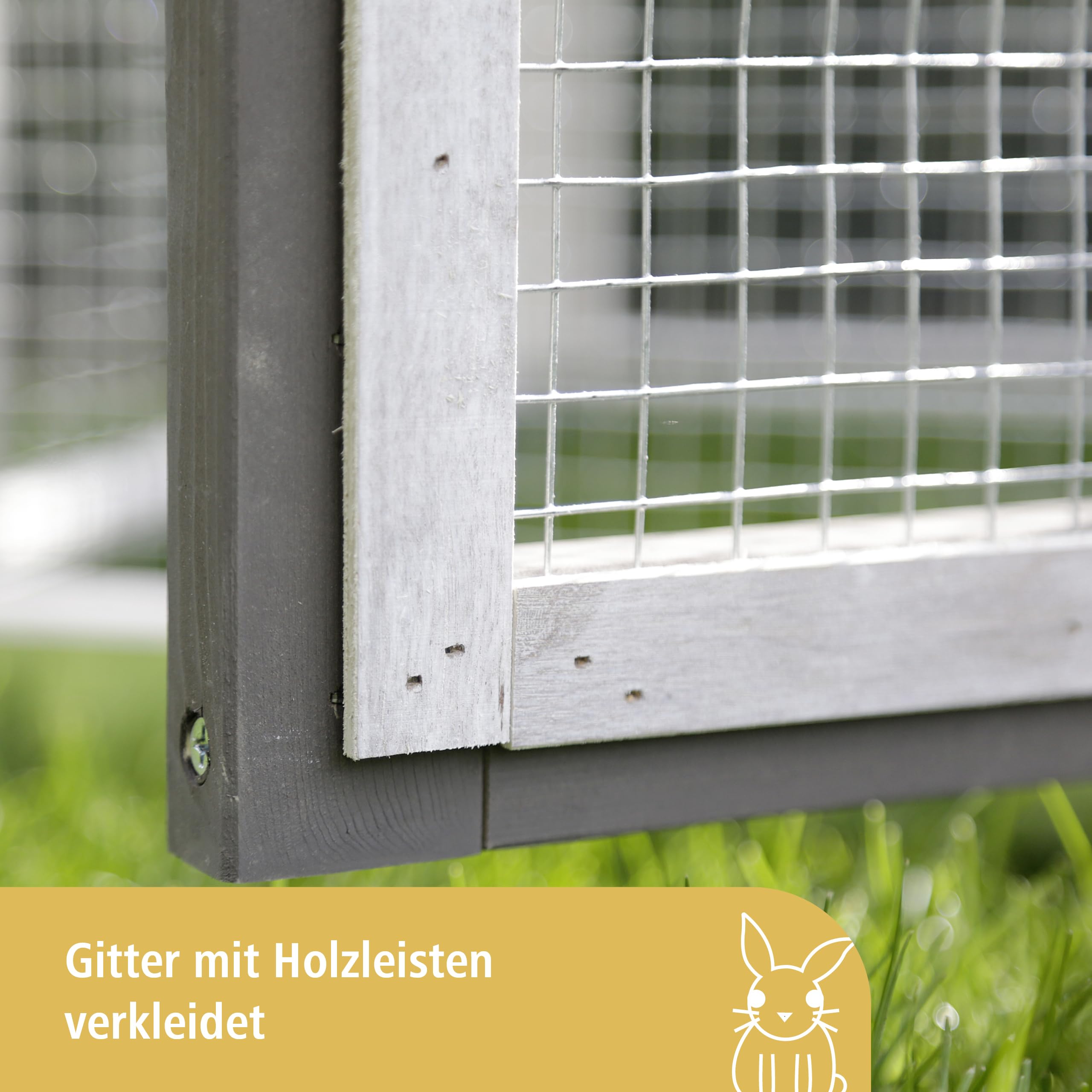Kerbl Pet Nagerstall Freetime Luke, Kleintierstall, Nagerstall, 127x62x98cm, Holz, Hasen, Kaninchen, Meerschweinchen, wetterfestes Dach