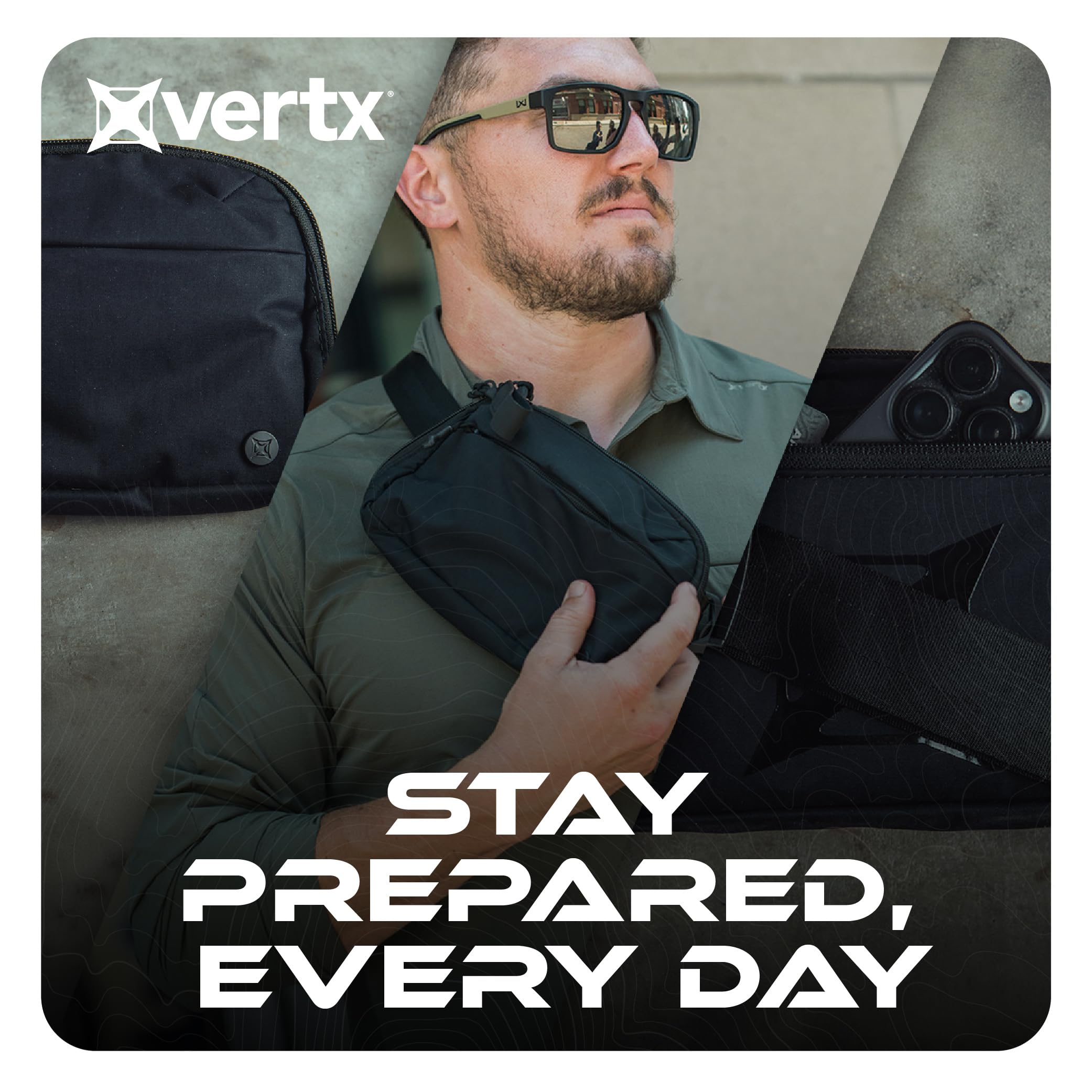 Vertx Everyday Bauchtasche 2.1 – schlanke und funktionale Hüfttasche für Reisen, Wandern und alltägliche Abenteuer, Unisex-Design, Ranger Green, Einheitsgröße