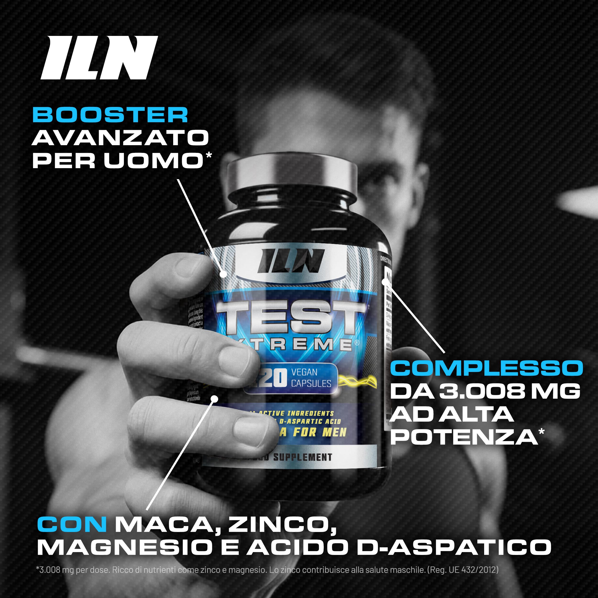 Test Xtreme Booster per Uomo – Integratore Uomo Avanzata con Acido D-Aspatico, Zinco e Magnesio – 120 Capsule Vegane