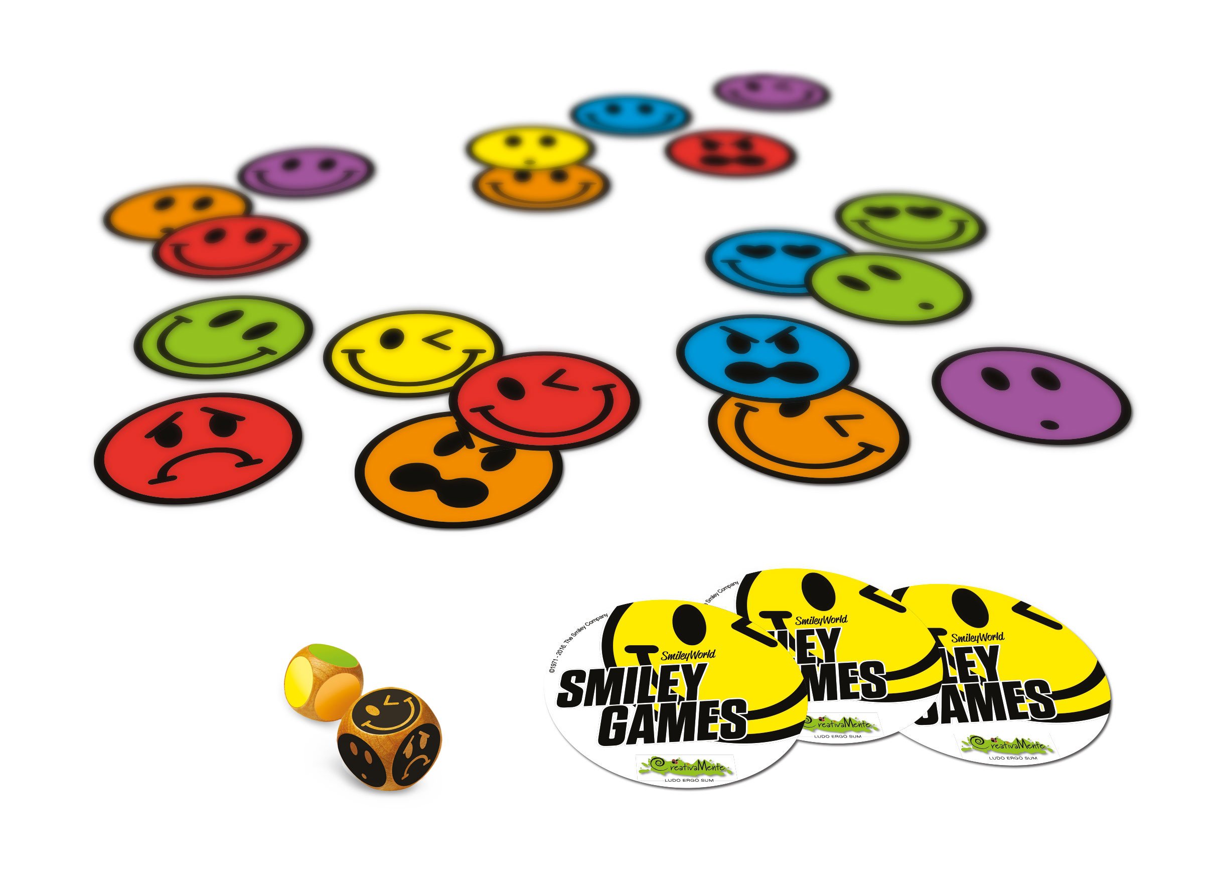 CreativaMente Smiley Games (501) E Rolling Cubes Parolandia (551) - 2 Giochi In Scatola Per Famiglie E Bambini - 4
