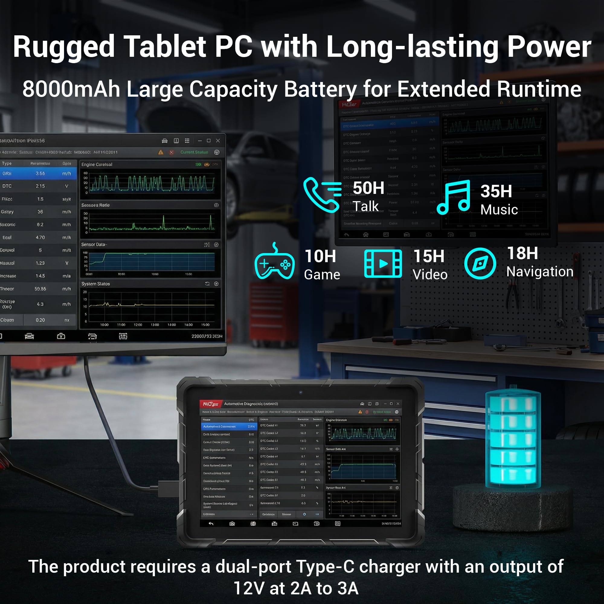 Tablet PC Robusto Win11 Pro Tablet Computer Esterno 10,1" Resistente Acqua e Polvere IP67 per Industriale, N100, 8GB Ram 128GB Rom, 8000mAh Batteria, 1280 * 800, Tipo-C, RS232, SIM 4G, GPS