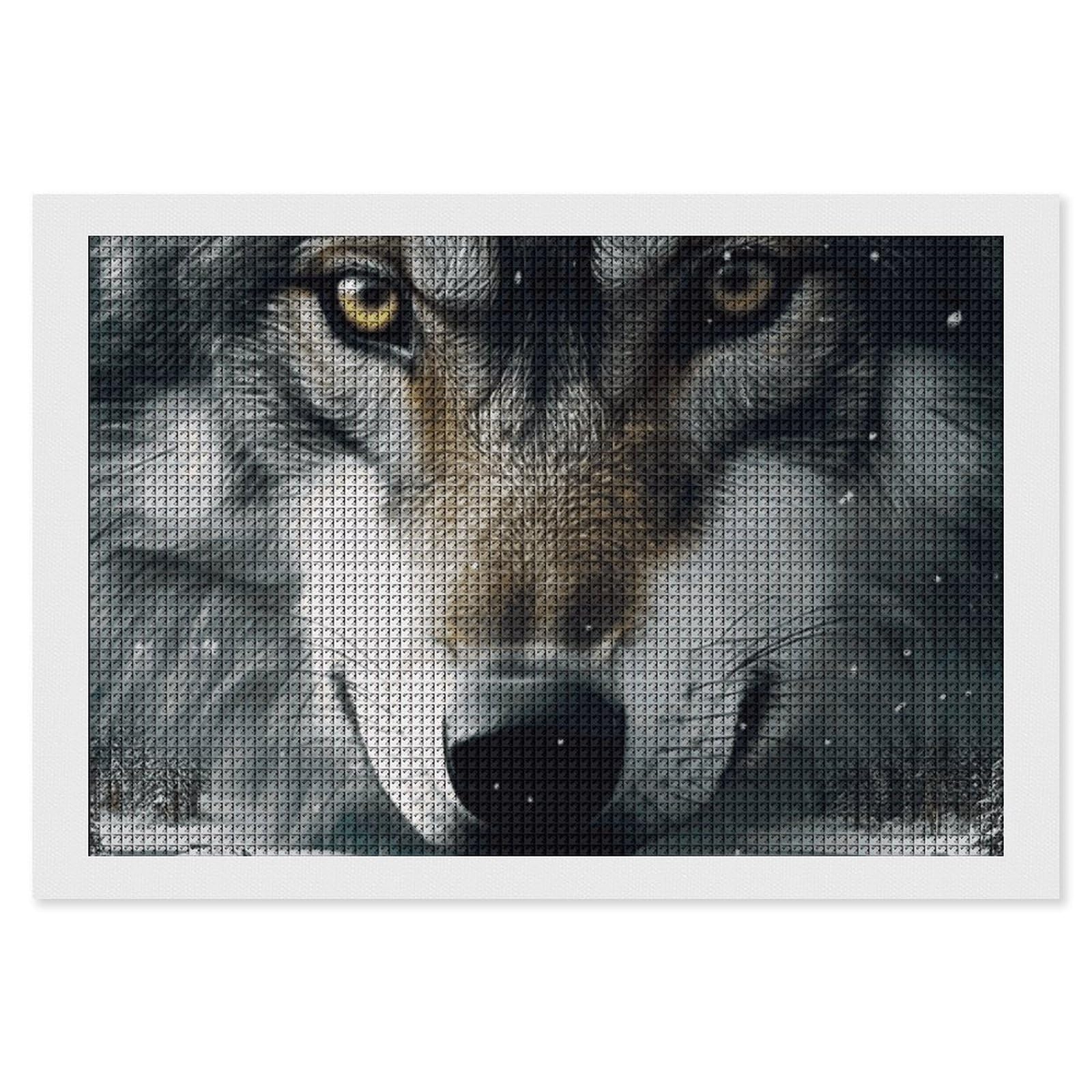 Forest Wolf Eyes Diamond Art Kits for Adults, DIY 5D Diamonds Painting Kits for Beginner, Round Full Drill Diamond Dots Painting, 8"x12" Diamonds Pictures Gem Art and Crafts Wall Decor