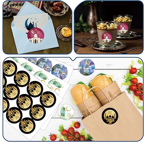 Miniatura 10 de 192 calcomanías de Ramadán Kareem Eid Mubarak, etiquetas de regalos para musulmanes islámicos, Ramadán Mubarak, calcomanías para fiesta de Eid,
