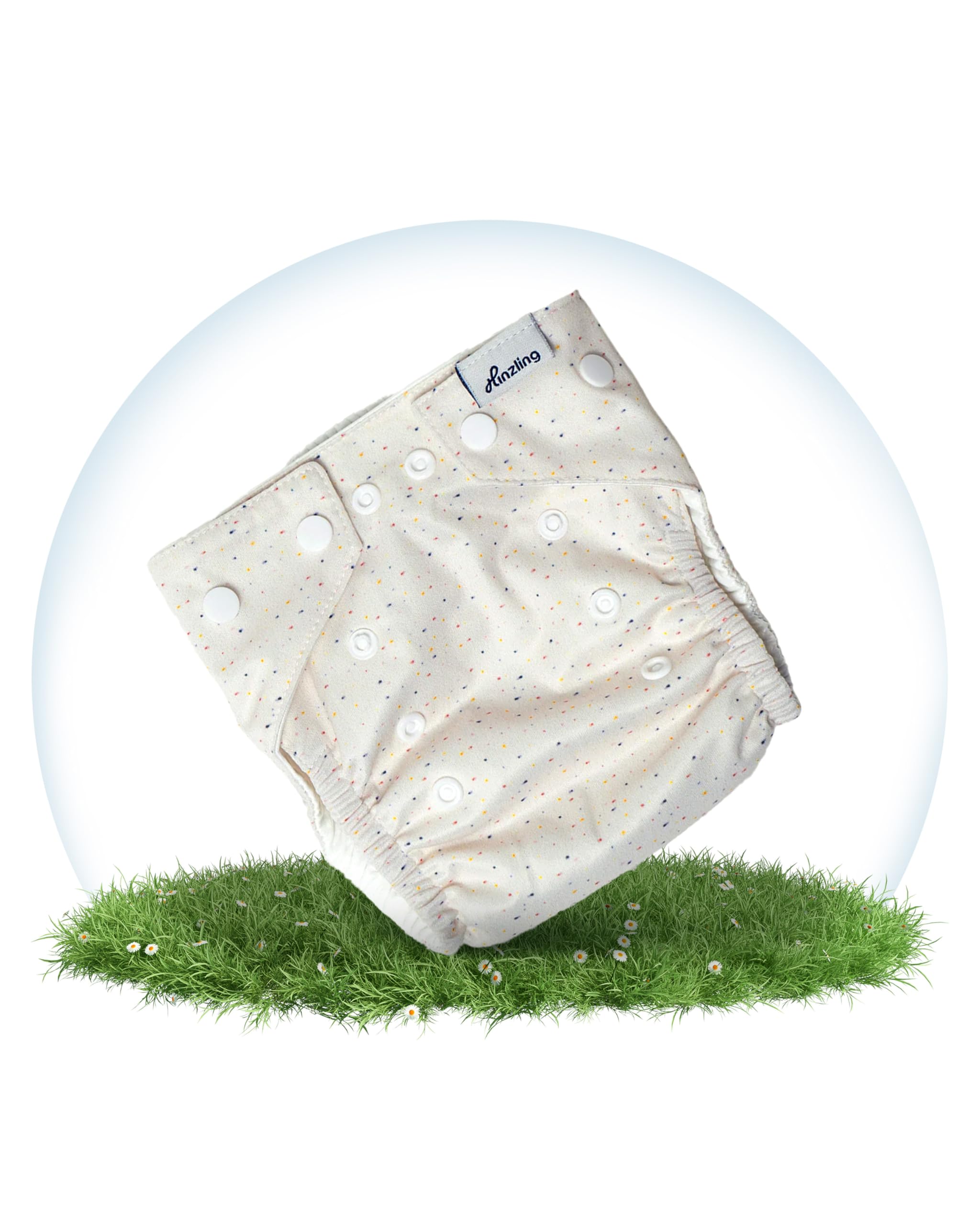 Hinzling Stoffwindel Überhose Newborn (Vanilla Sprinkles) – Größenverstellbar & langlebig aus recyceltem Polyester – Weiche Passform & zu zuverlässige Abdichtung