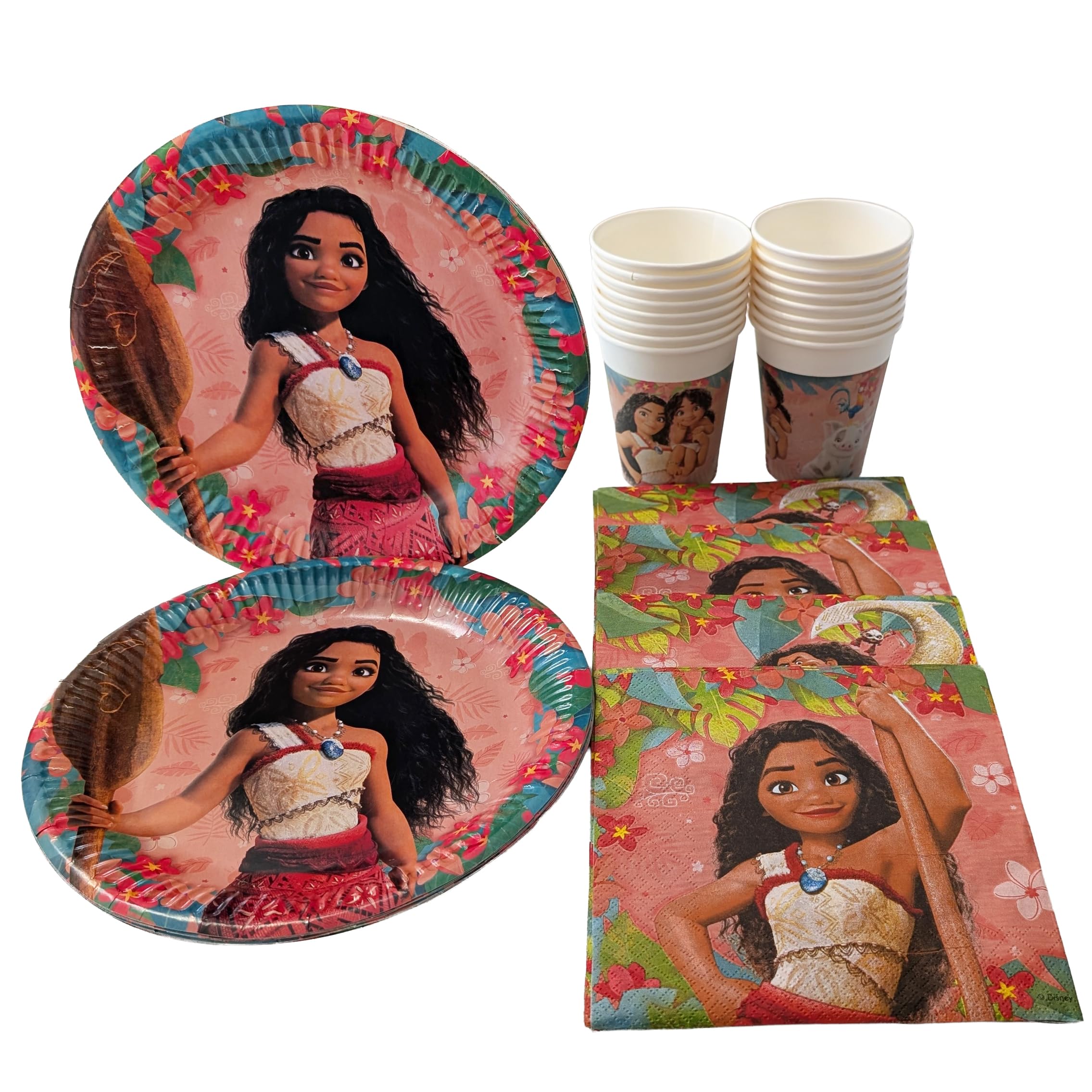 Disney Moana II Sailing Spirit Party Tableware Set for 16 Guests (52pc)