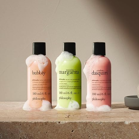 philosophy scent-sational hydrating bath & shower gels - efficiently cleanses, soothes & comforts dry skin - vegan & cruelty free formula