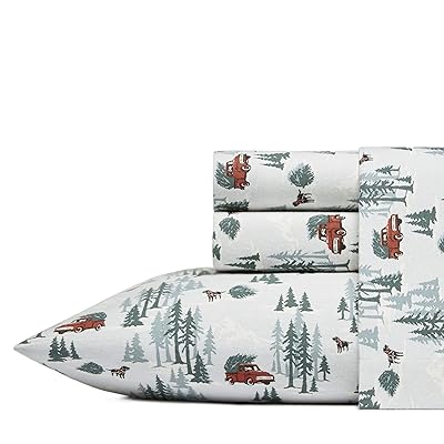 Eddie Bauer - Full Sheets, Cotton Flannel Bedding Set, Brushed For Extra Softness, Cozy Home Decor (Birch Forest, Full)