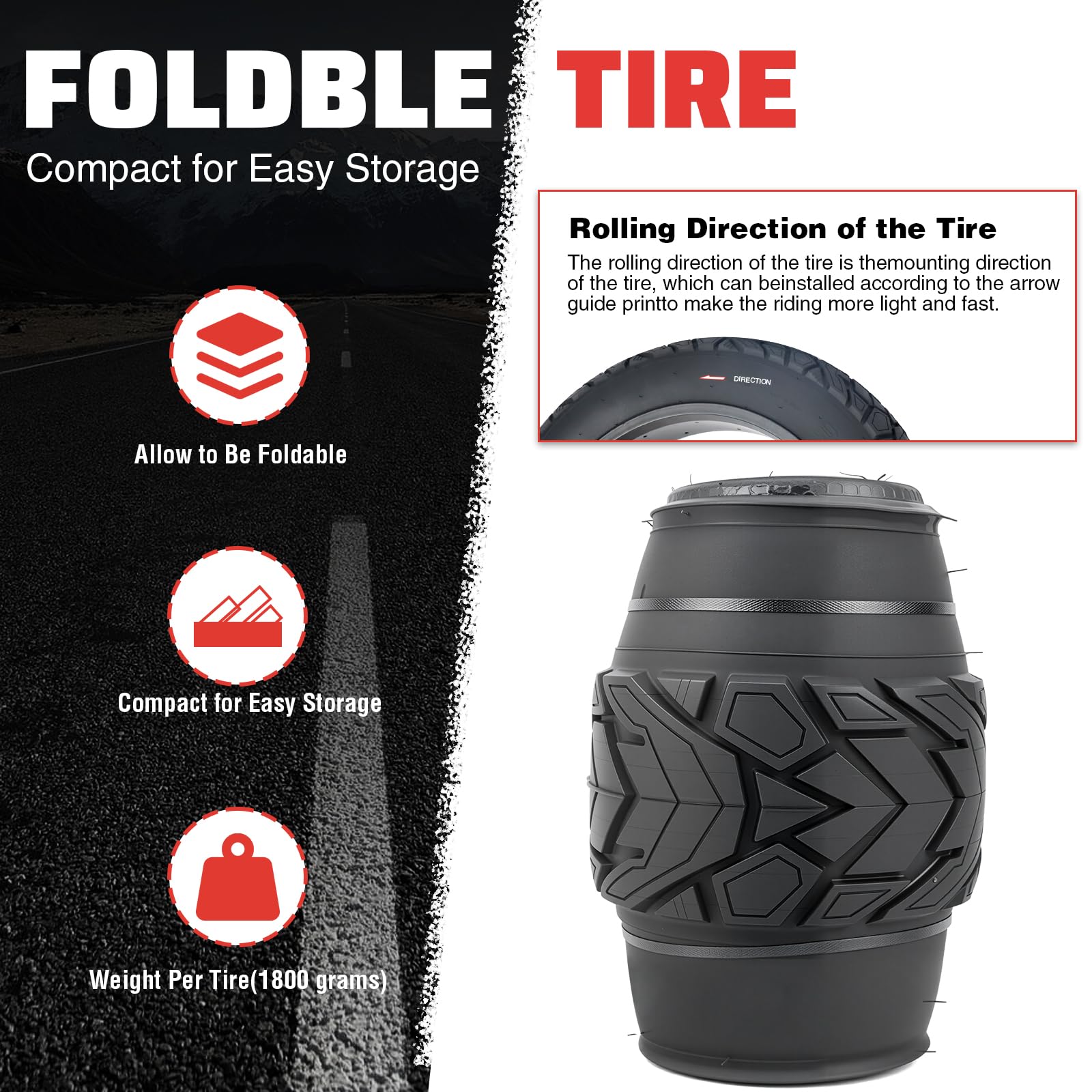 ZUKKA Fat Bike Tire 20/26 x 4,0 pulgadas Mountain Bike Tire Fat Tire 20/26 pulgadas Heavy Duty Deep Grooves Foldable Replacement All Terrain