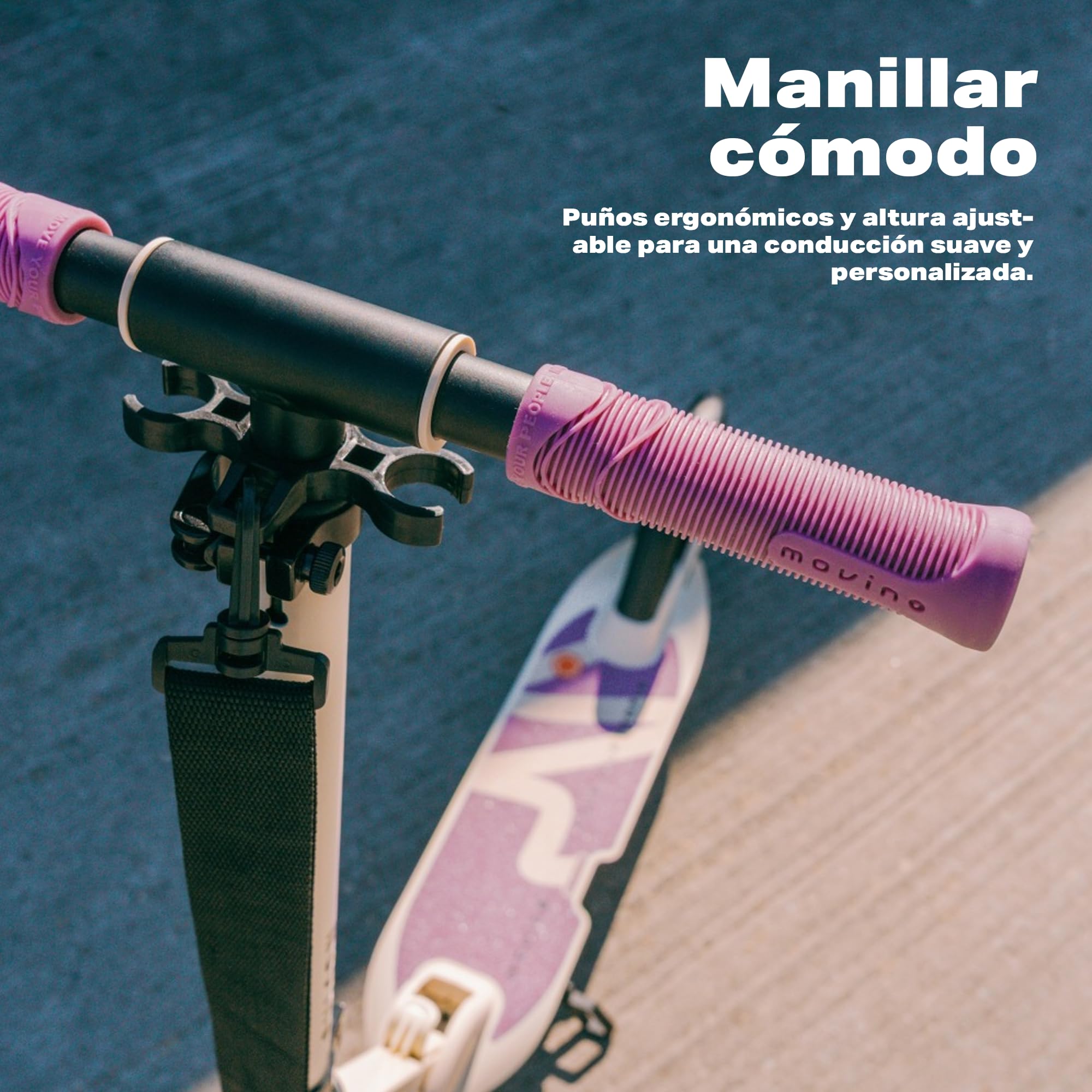 Movino Patinete Plegable Urbano para Niños Adultos Adolescentes hasta 100 kg Ruedas LED 180 mm Manillar Ajustable