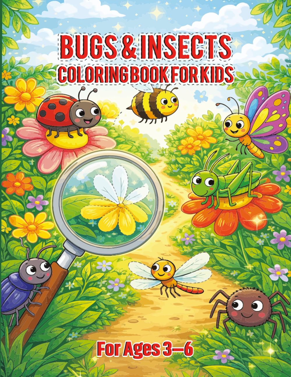 Bugs & Insects Coloring Book for Kids age 3-6: Fun and Simple Bug Coloring Pages for Toddlers and Preschoolers.