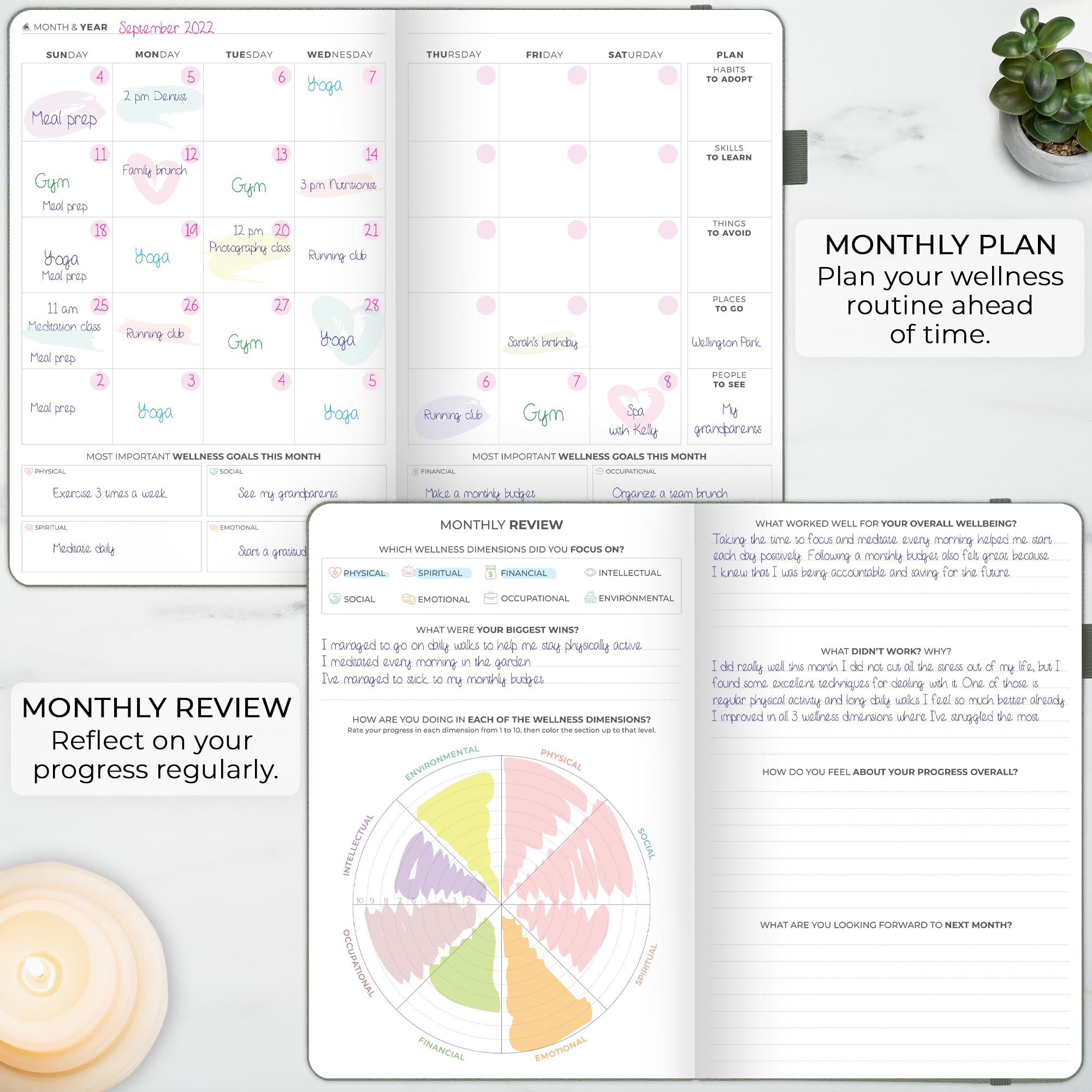 Clever Fox Wellness Planner Premium – Daily Lifestyle Journal to Support Health, Nutrition & Exercise – Healthy Living Journal with Meal, Exercise & Habit Trackers – Lasts 3 Months (Cypress)