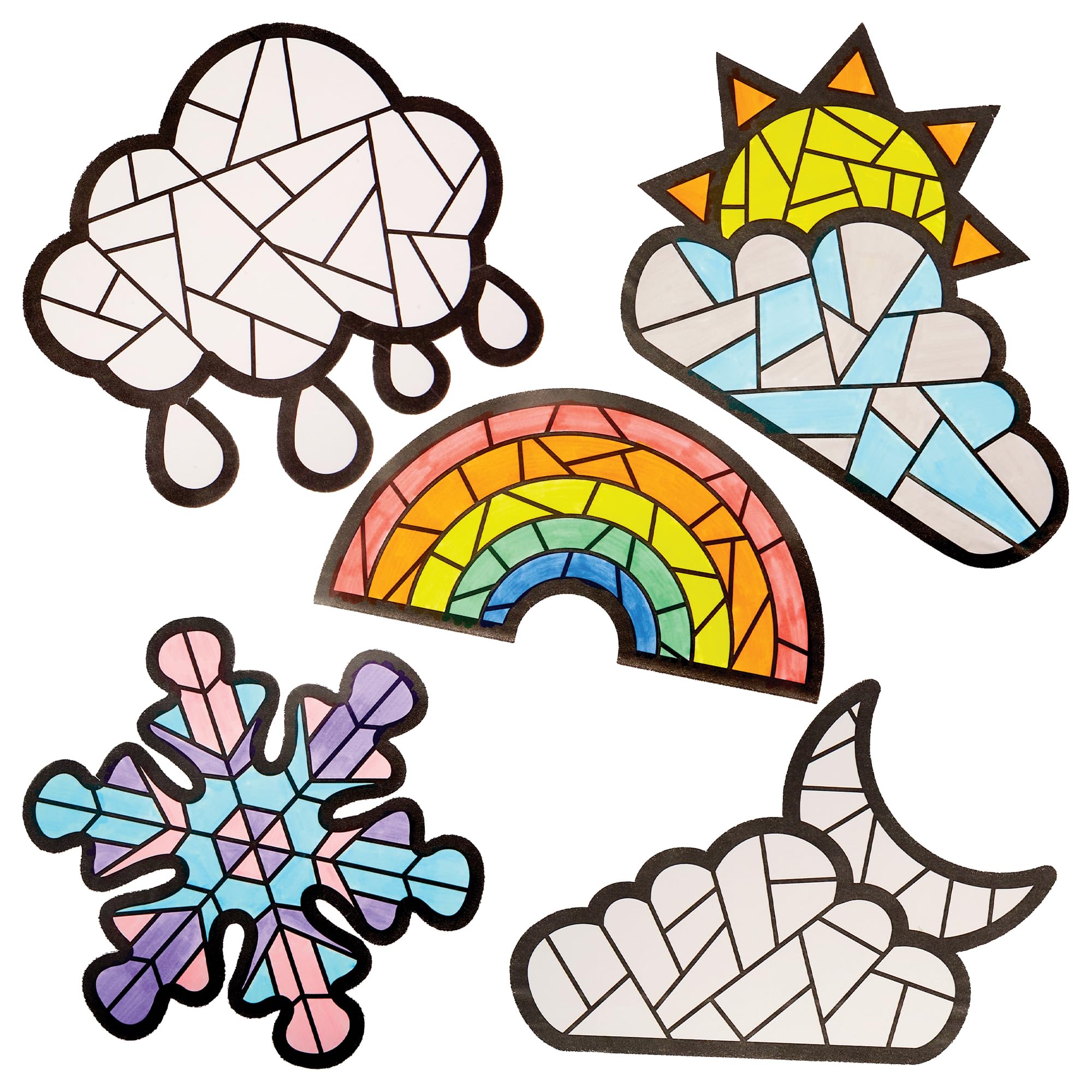 Baker Ross FN003 Weather Colour In Decorations - Pack of 20, Colouring Arts and Crafts for Kids