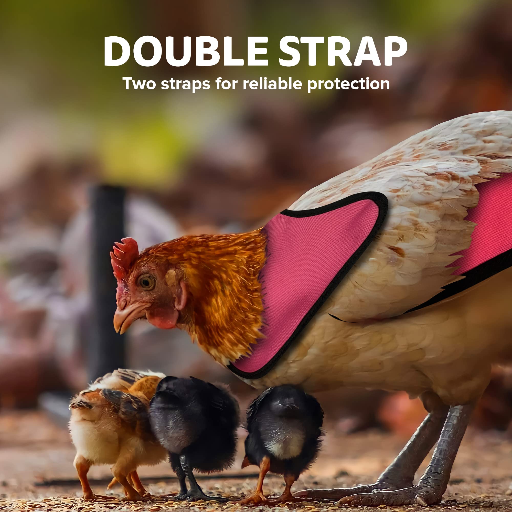 Hen Saver Apron Extra Large - Pink Chicken Saddle With Removable Shoulder Protector For Hens