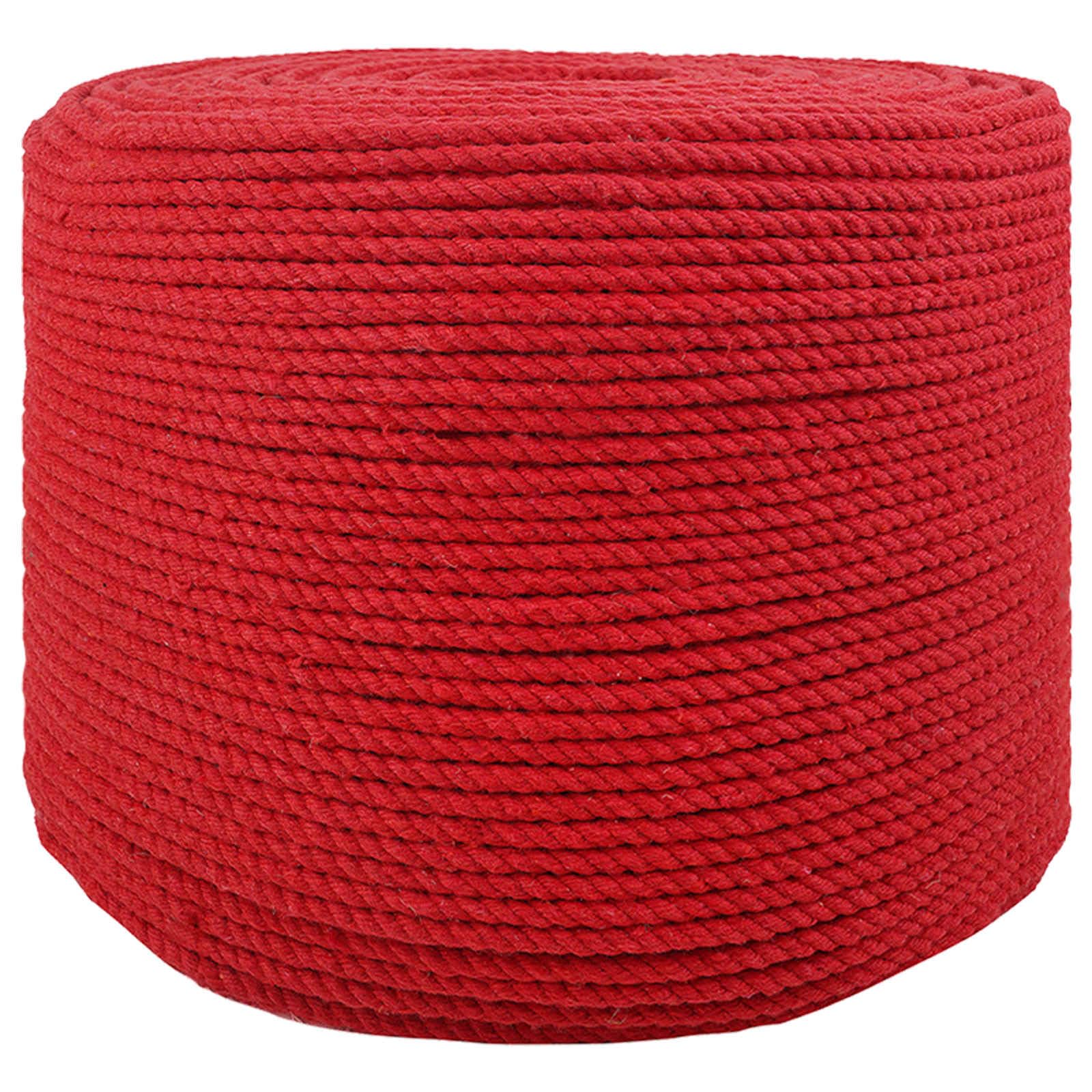 Cuerda de algodón roja 0,4 x 0,4 x 25000 cm, 3 capas, cuerda de cuerda de rocío, cuerda para manualidades, fijación, macramé, para proyectos de interior y exterior