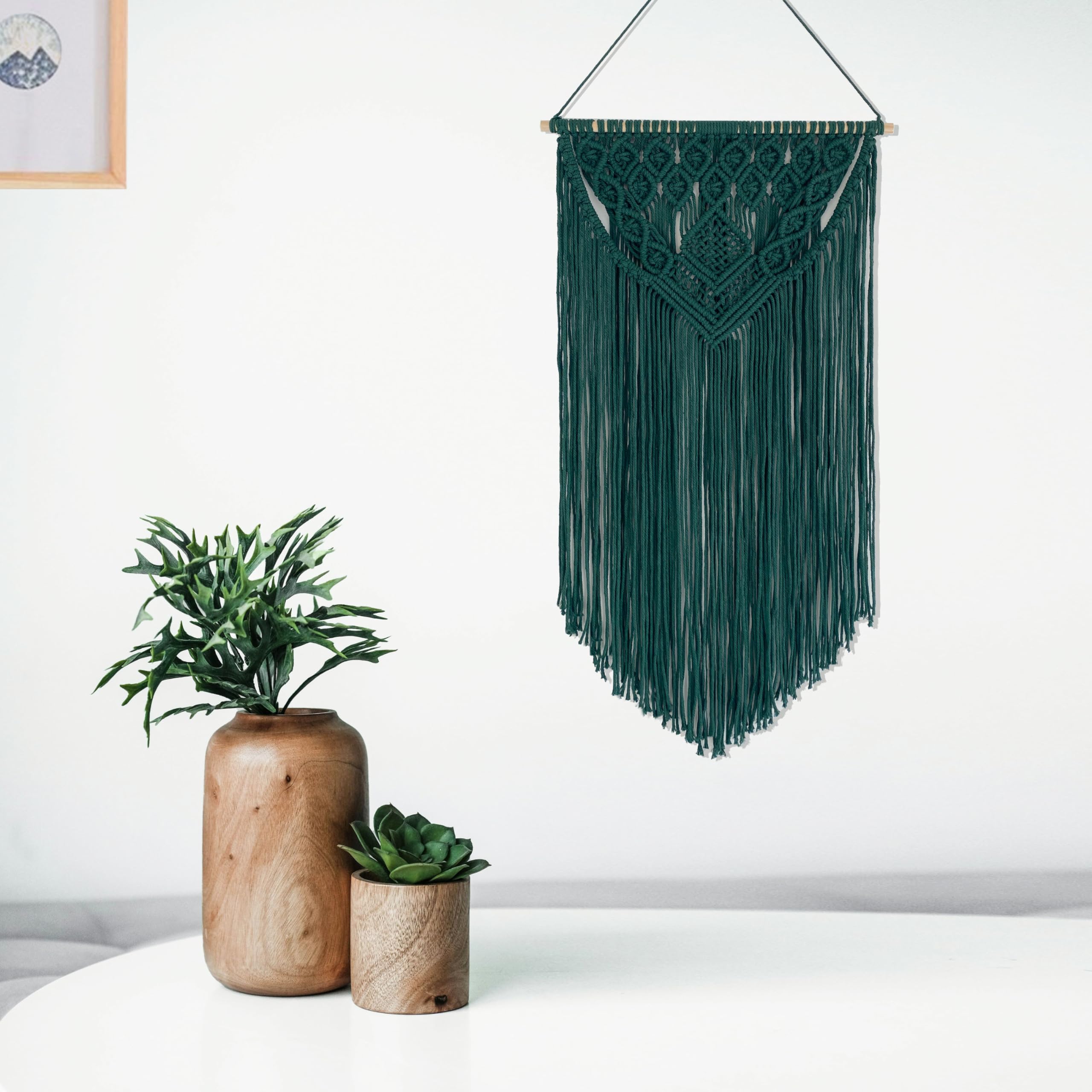 Winterdemoon Makramee-Wandbehang, Boho-Stil, gewebter Wandteppich, Heimdekoration.