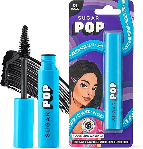 SUGAR POP Volumizing Mascara Black – 9 ml | Clump-free | Volumizes | Lengthens | Smudge-proof | Intense black formula | Quick drying