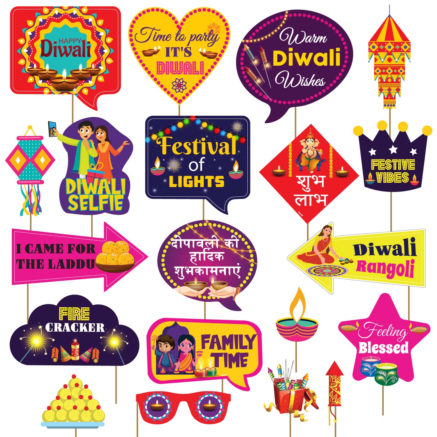 Party Around® Diwali Festival Photobooth Props Pack of 20pcs for Diwali Festival Celebation. (B0CJJZ8F8W) Amazon Price History, Amazon Price Tracker